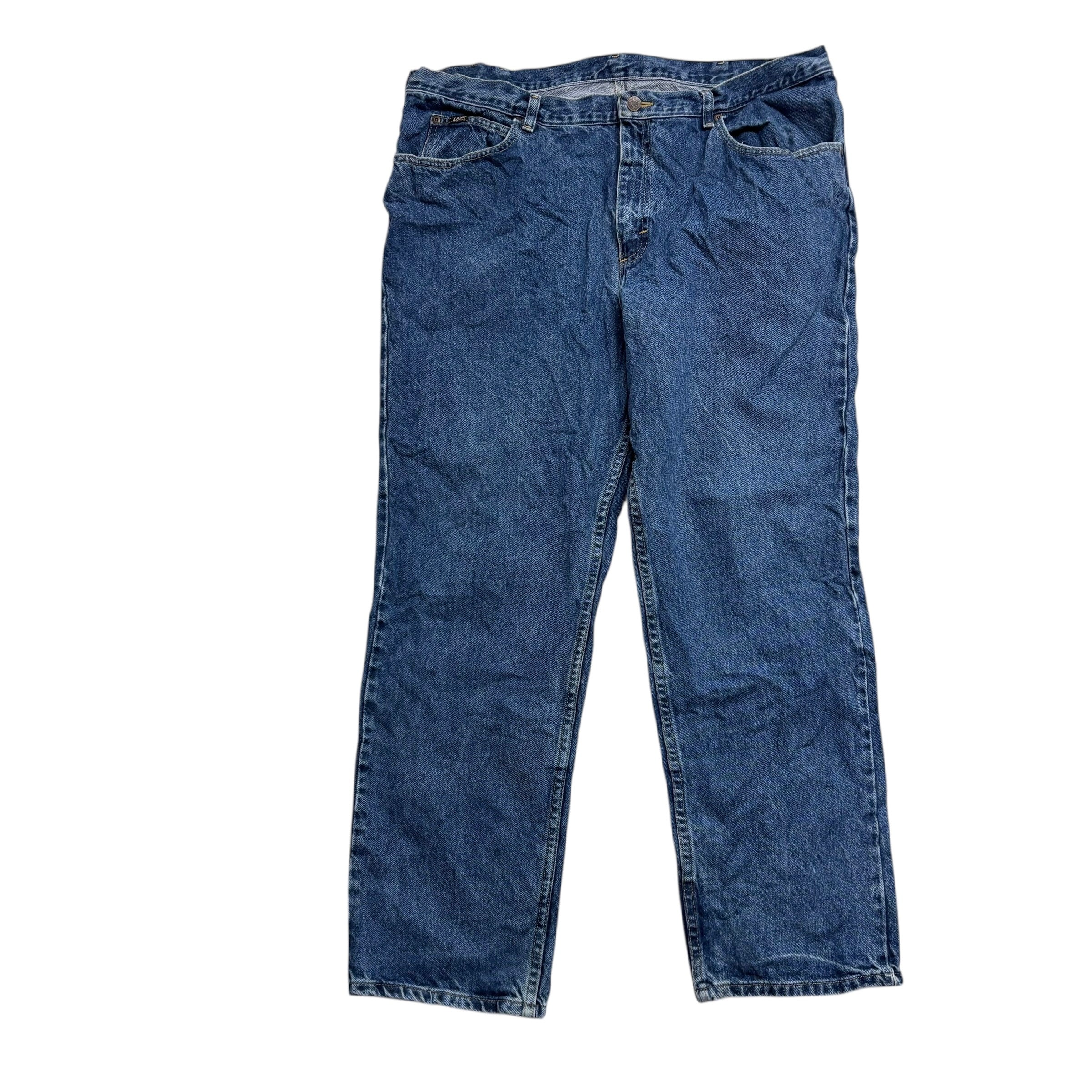 Lee Jeans W40 L30 Mens Mid Blue Regular Straight Fit Vintage Denim (E)