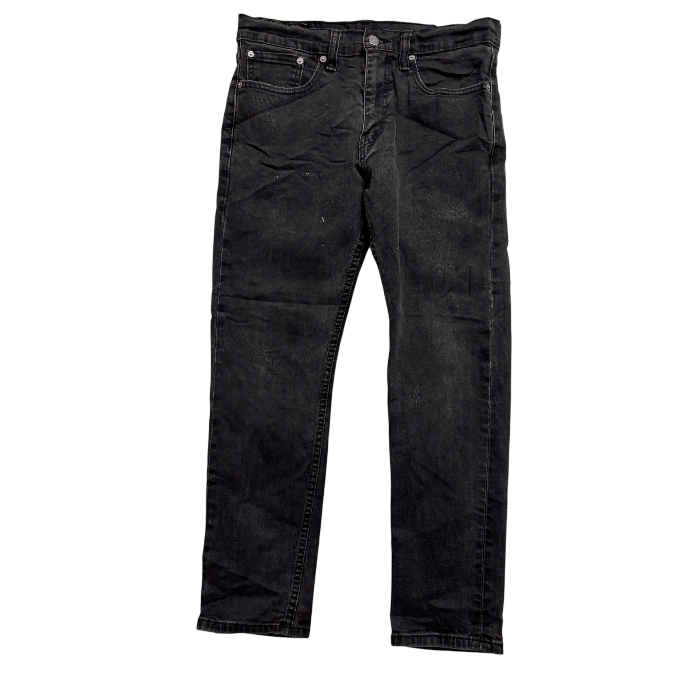 Levis 502 Jeans W31 L27 Mens Black Regular Tapered Fit Stretch Denim (F)