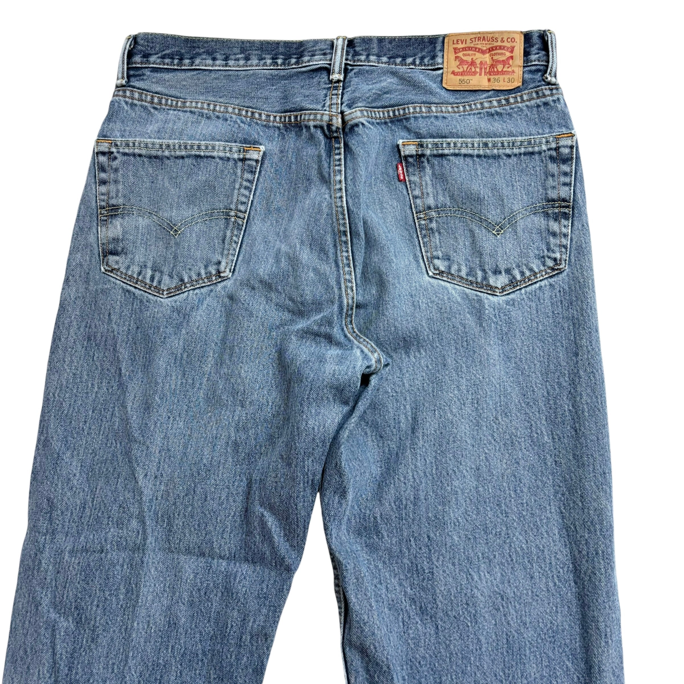 Levis 550 Jeans W36 L30 Mens Mid Blue Baggy Relaxed Straight Fit Denim