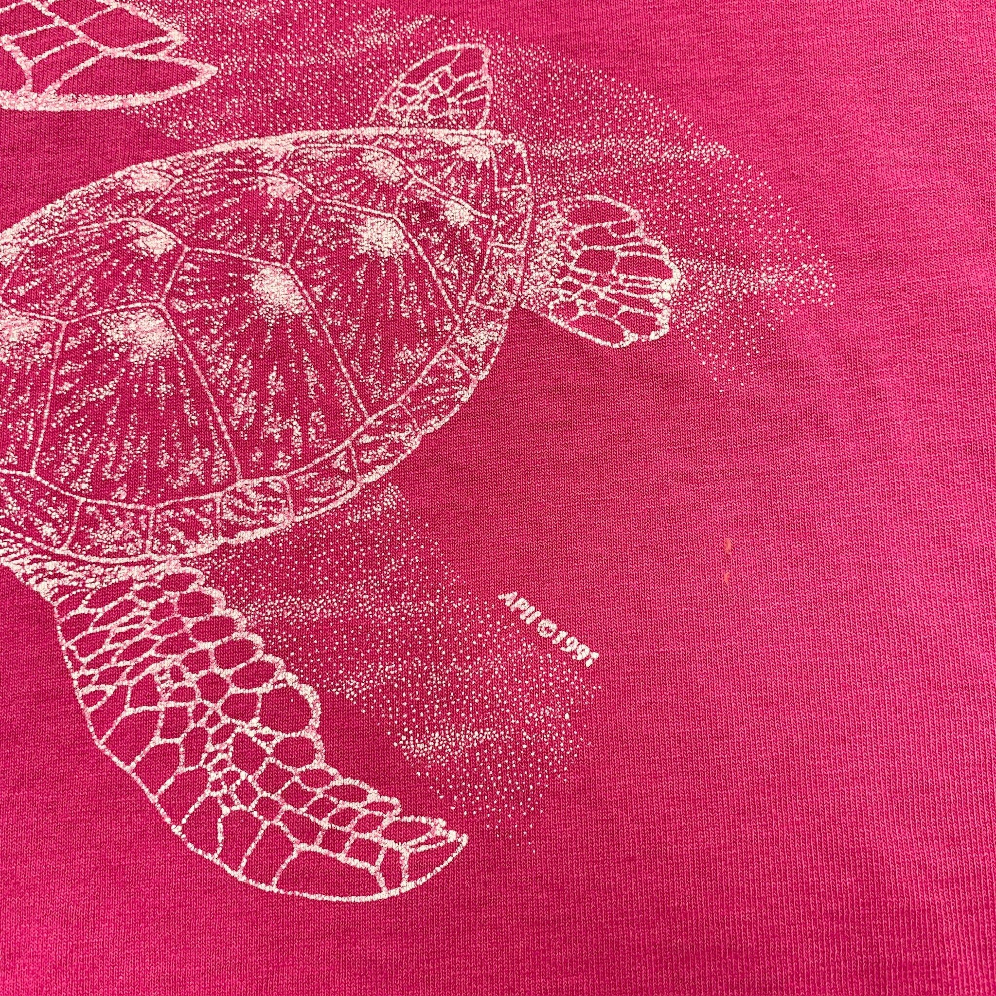 Vintage T Shirt Mens Small Pink Single Stitch Graphic Print 90s USA Turtles