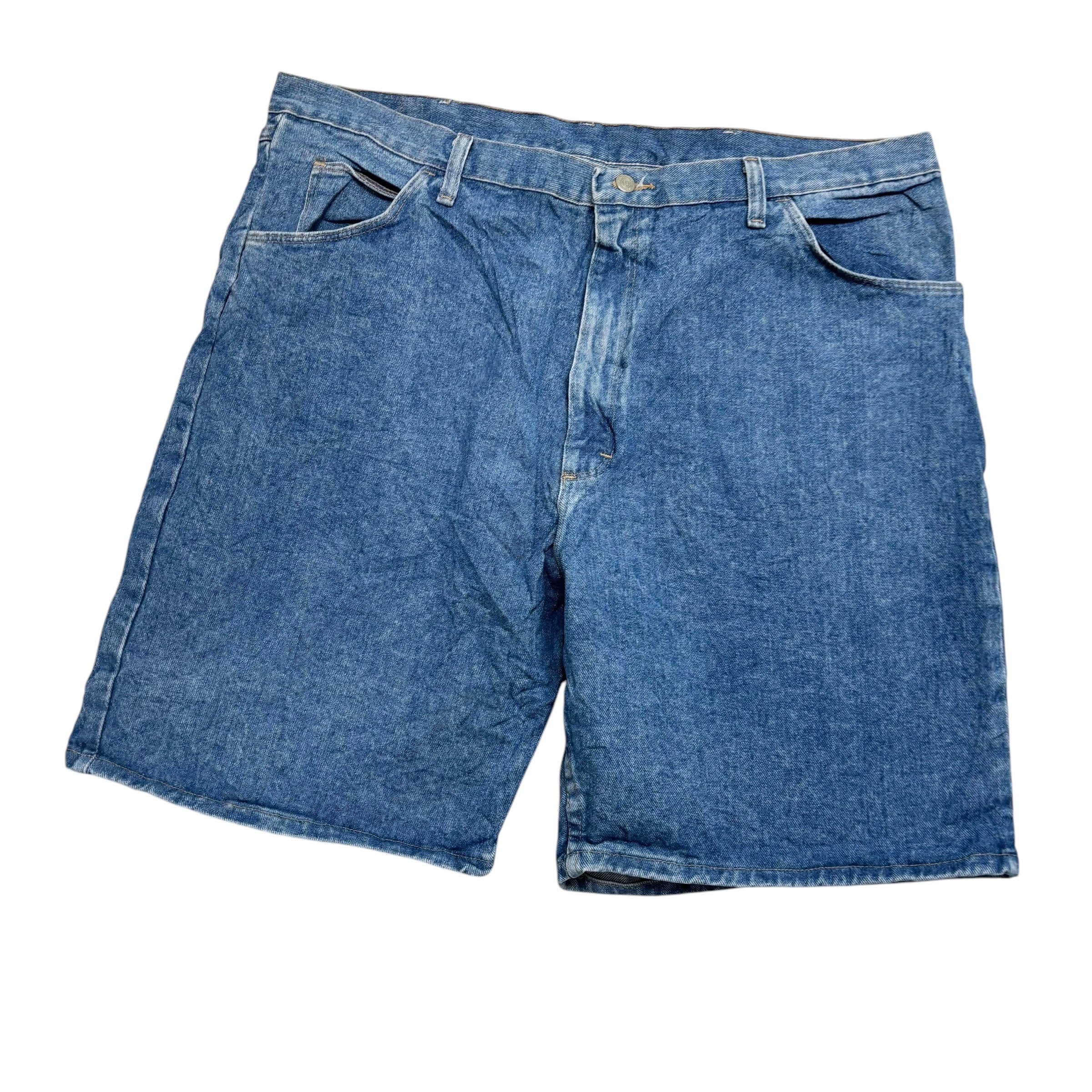 Wrangler Baggy Jorts W42 Mens Denim Shorts Mid Blue Relaxed Fit (E)