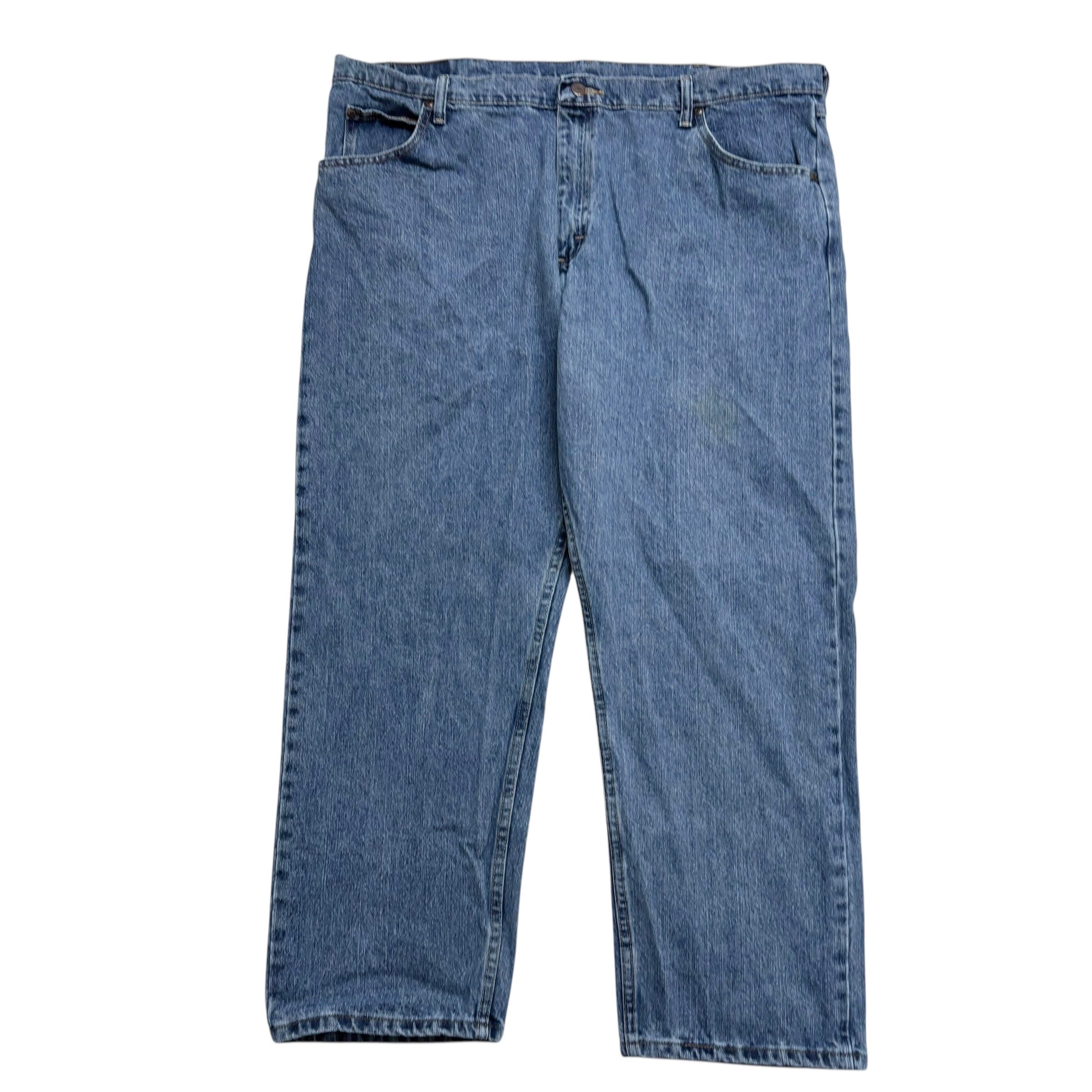 Wrangler Jeans W42 L29 Mens Mid Blue Relaxed Straight Fit Denim