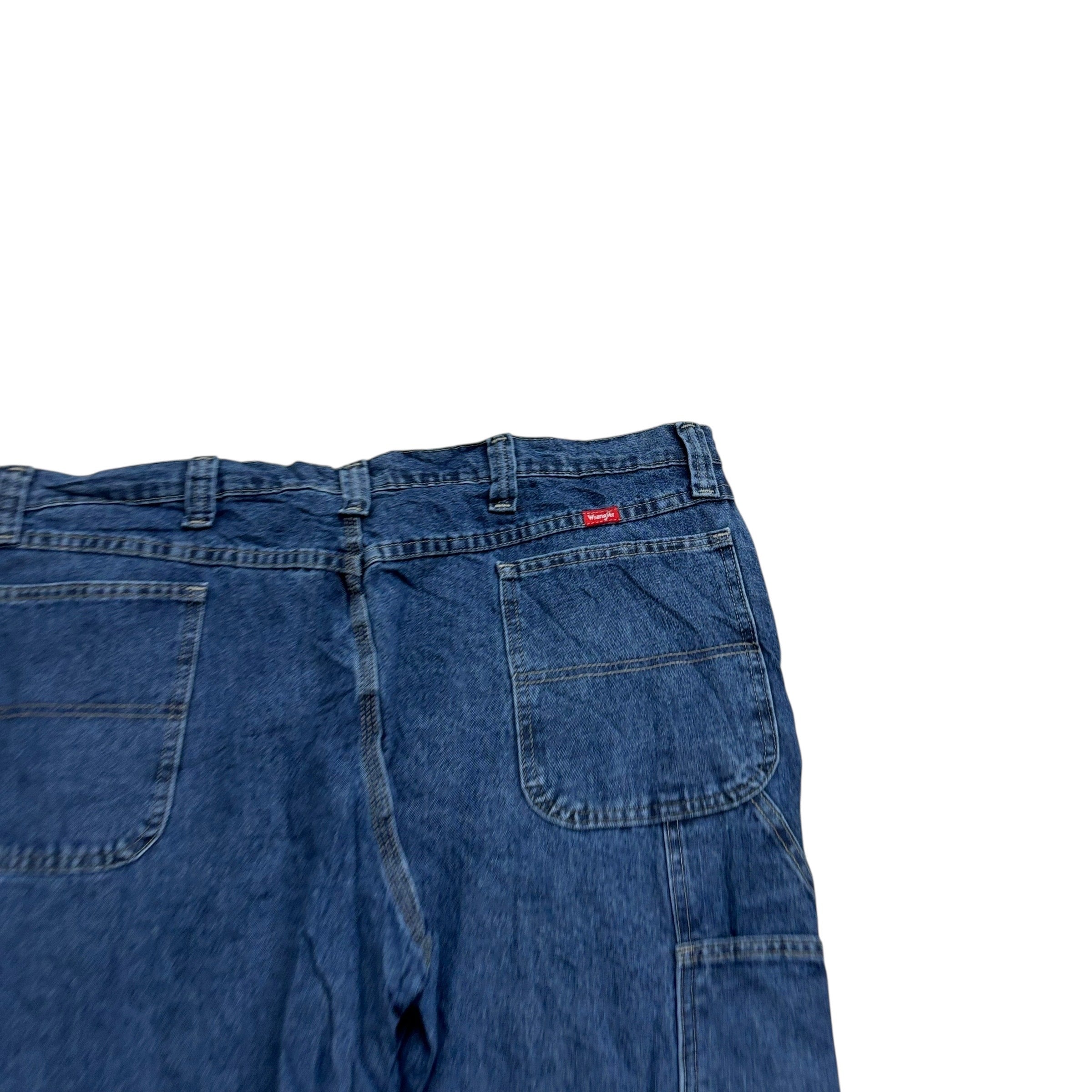 Wrangler Carpenter Jeans W42 L30 Mens Mid Blue Relaxed Straight Fit Denim (E)