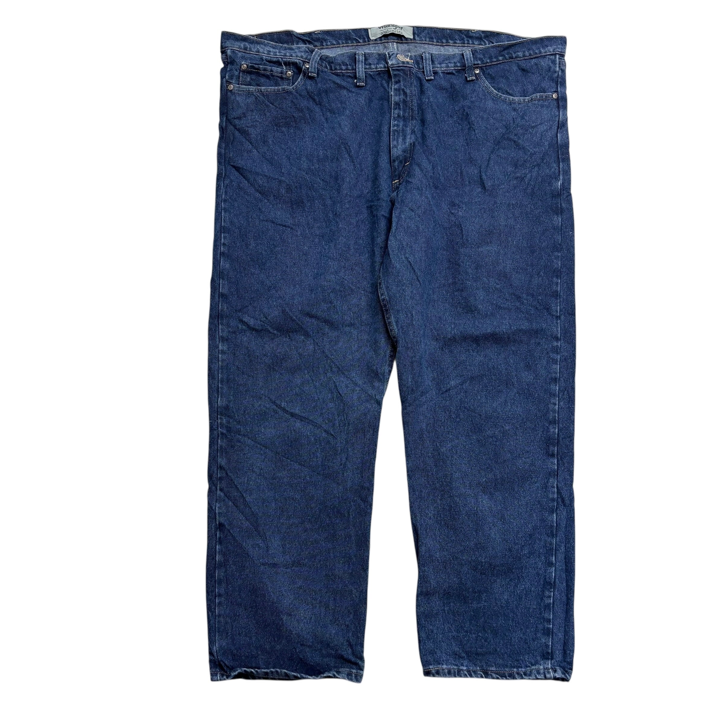 Wrangler Jeans W48 L30 Mens Dark Blue Baggy Relaxed Straight Fit Denim (E)