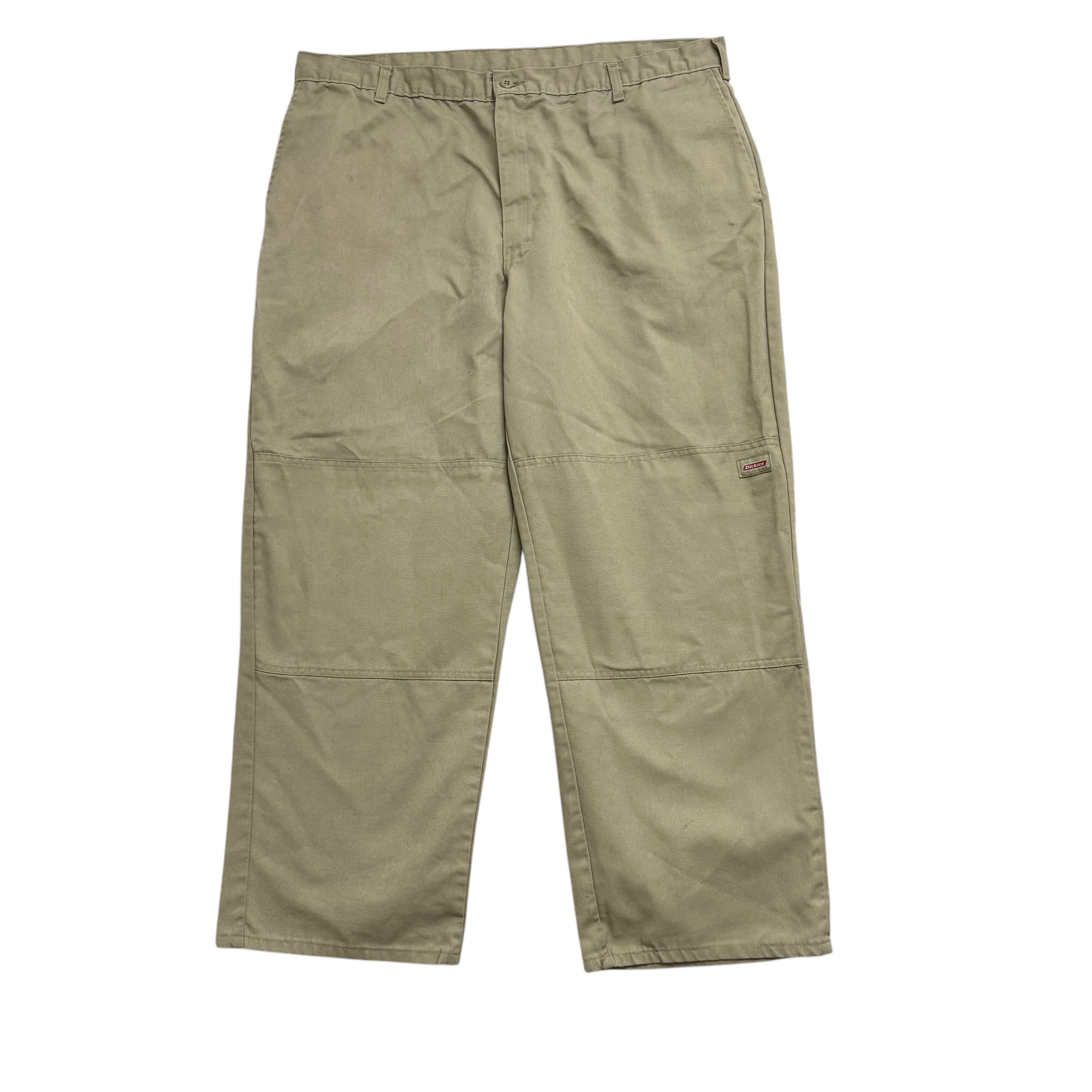Dickies Double Knee Trousers W42 L29 Mens Beige Pants Relaxed Straight Workwear