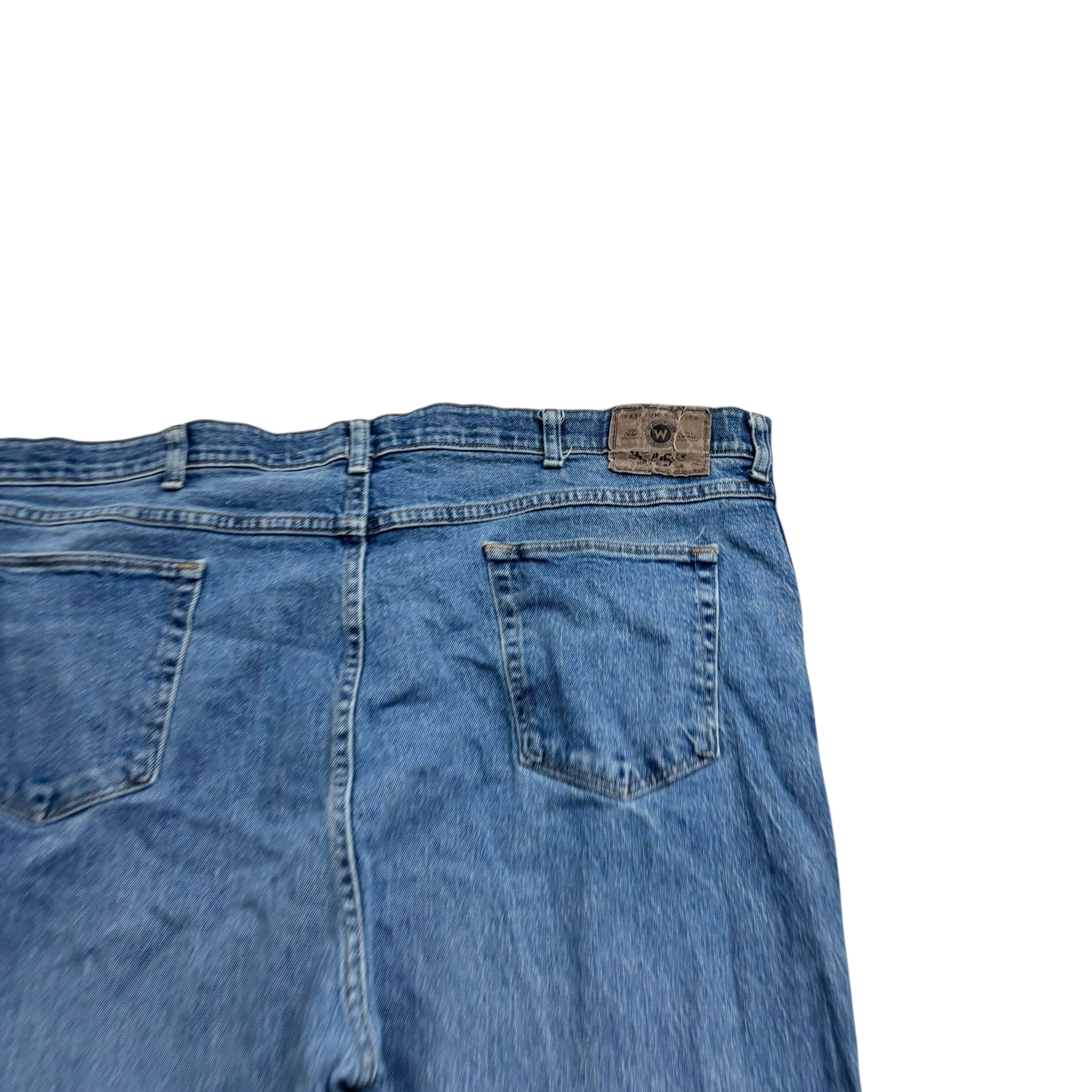 Wrangler Jeans W46 L27 Mens Mid Blue Regular Straight Fit Stretch Denim