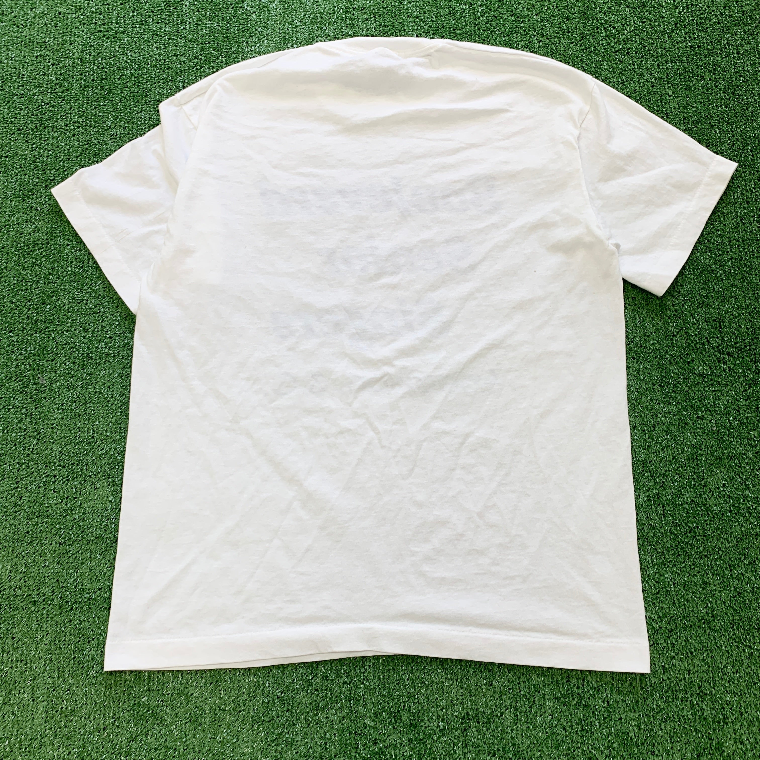 Vintage T Shirt Mens Medium White Single Stitch Graphic Print 90s USA