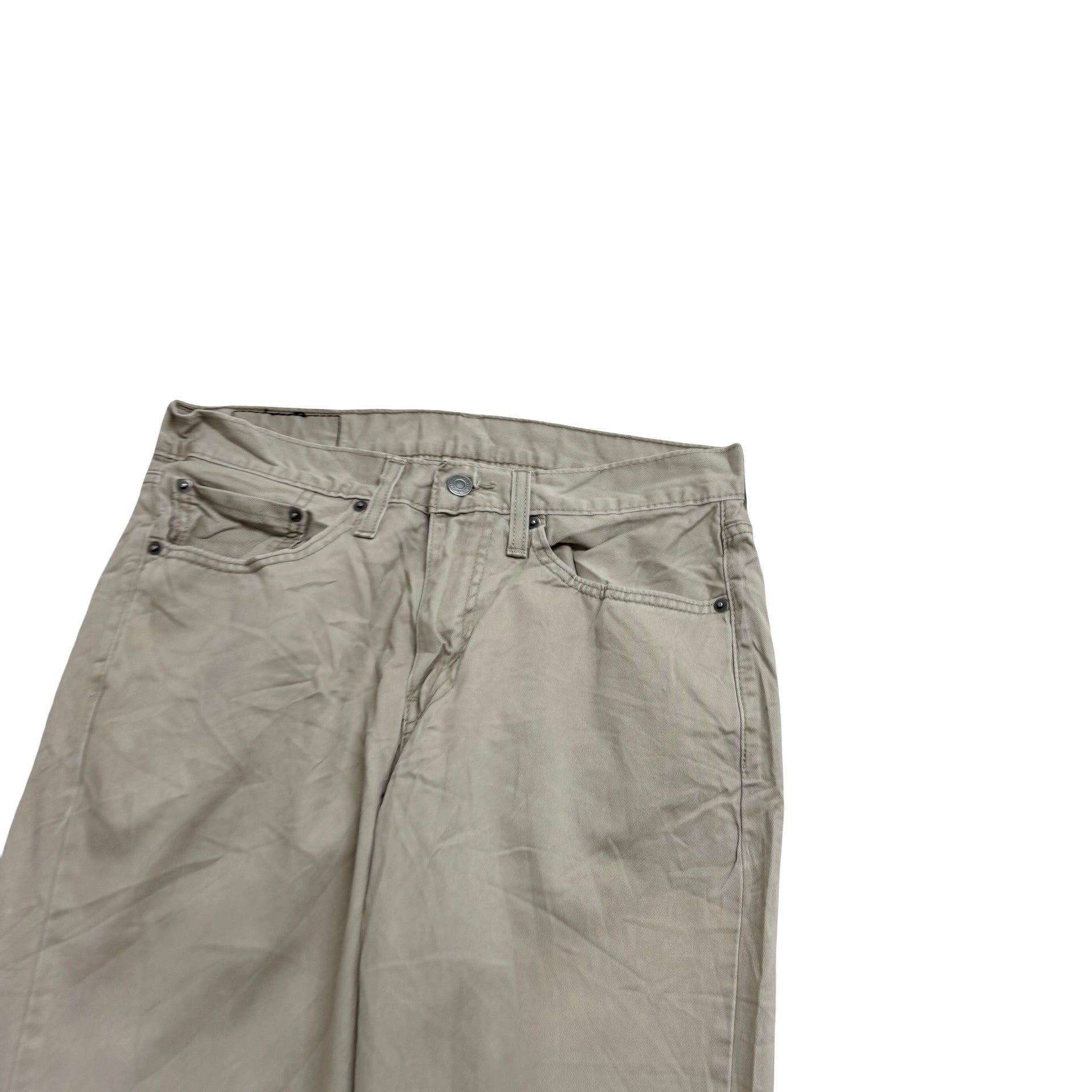 Levis 514 Trousers W31 L30 Mens Cream Regular Straight Fit Cotton Pants (E)