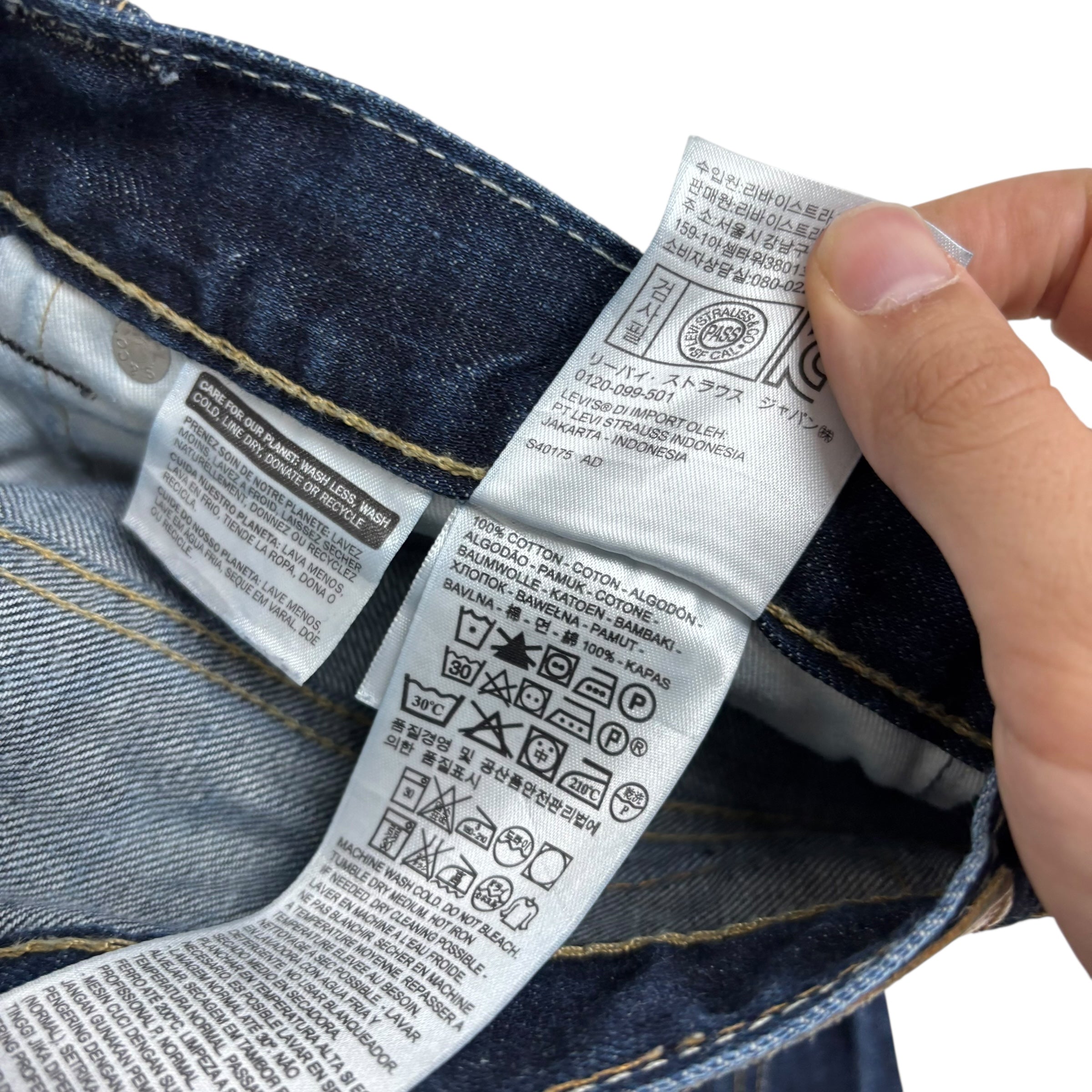 Levis 513 Jeans W36 L32 Mens Dark Blue Slim Straight Fit Denim