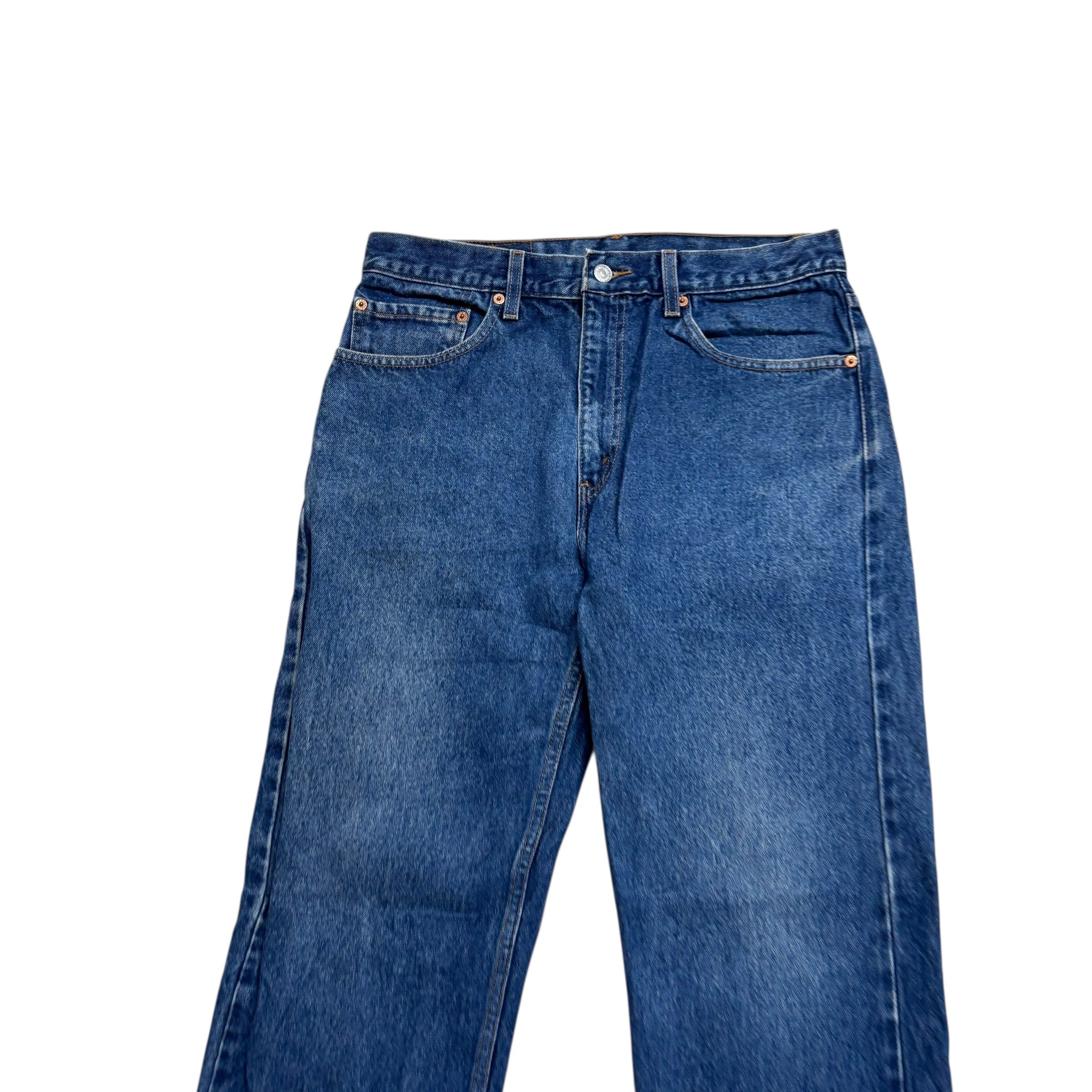 Levis 505 Jeans W32 L32 Mens Mid Blue Regular Straight Fit Vintage 90s Denim