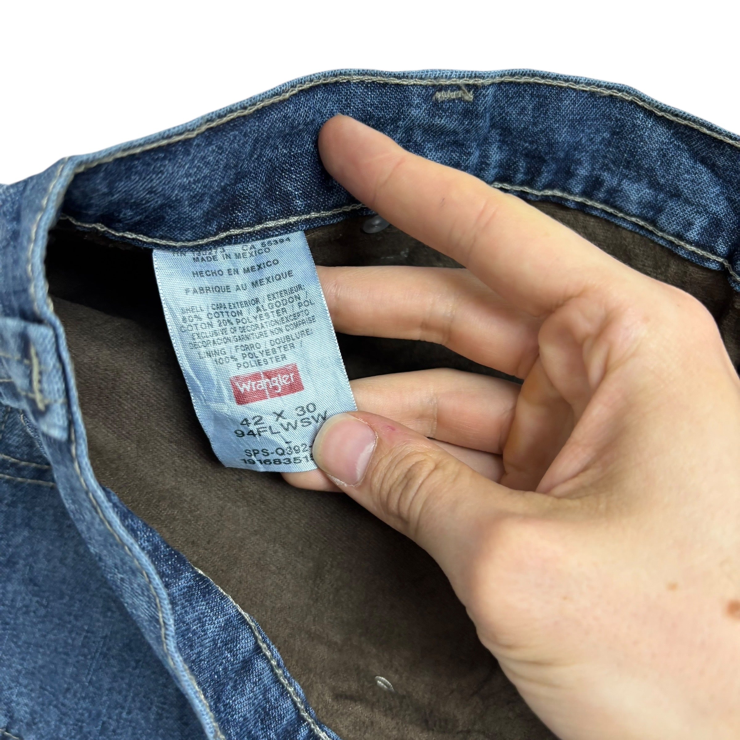 Wrangler Carpenter Jeans W42 L30 Mens Mid Blue Relaxed Straight Fit Denim (E)