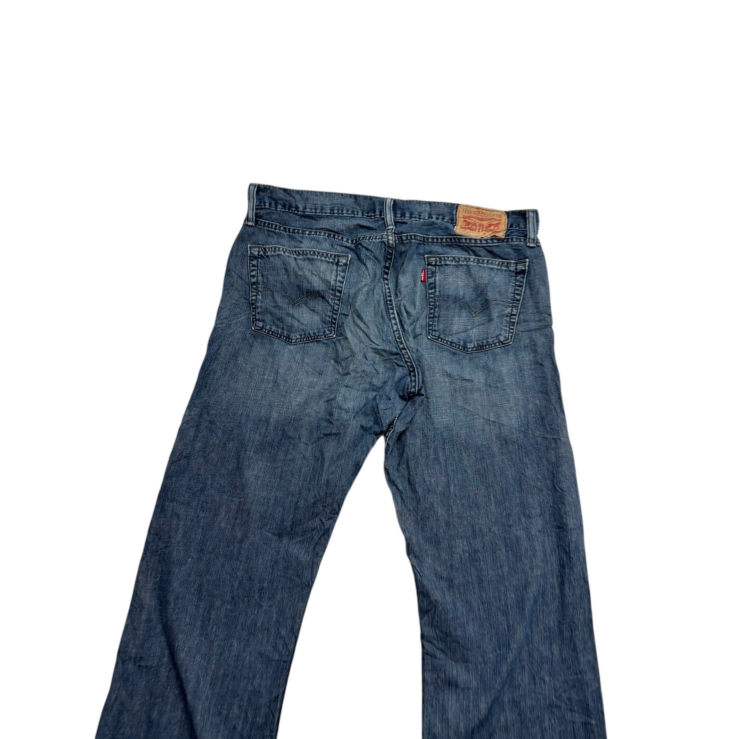 Levis 514 Jeans W35 L34 Mens Mid Blue Regular Straight Fit Denim (E)