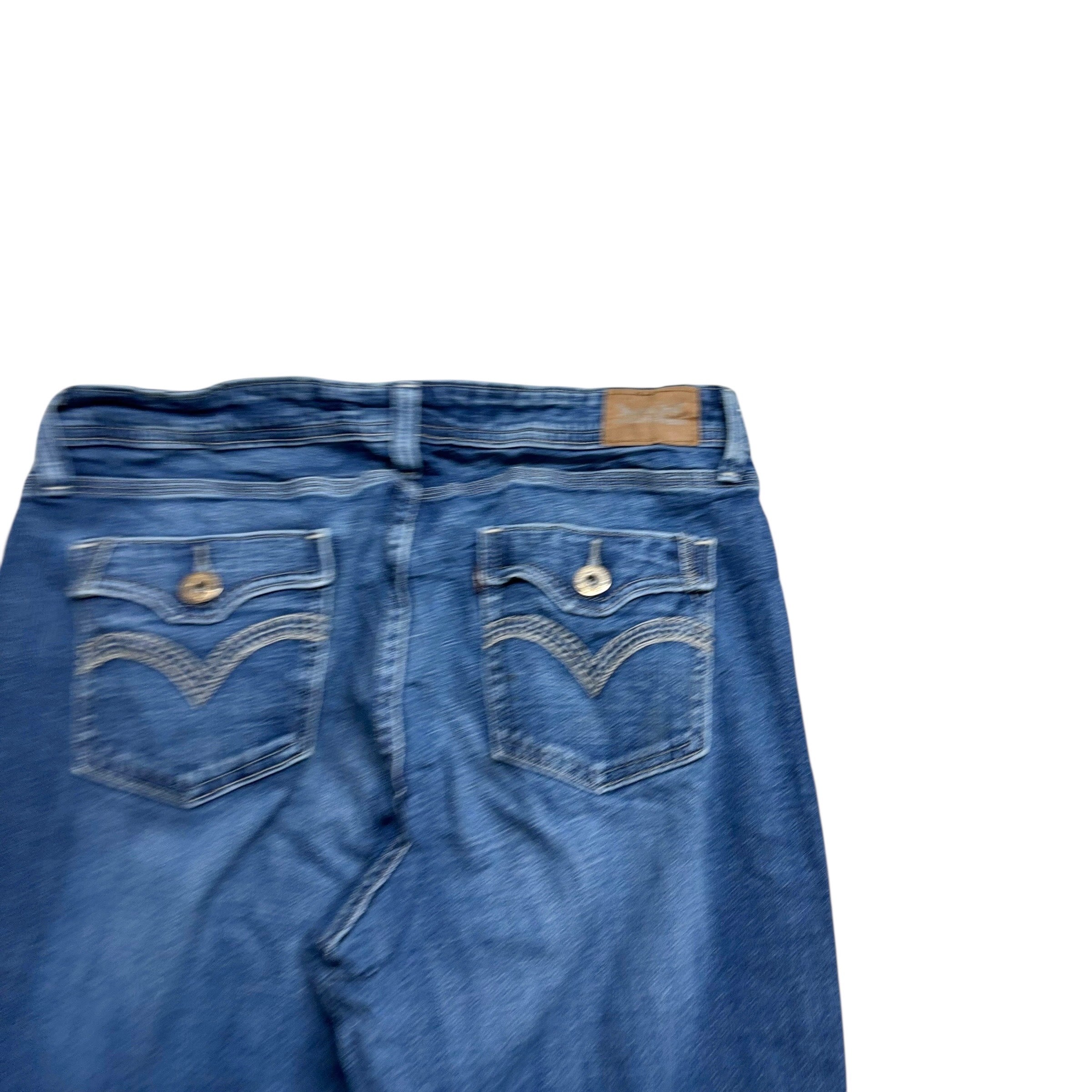 Levis 529 Jeans W32 L32 Womens Curvy Bootcut Mid Blue Stretch Denim (E)