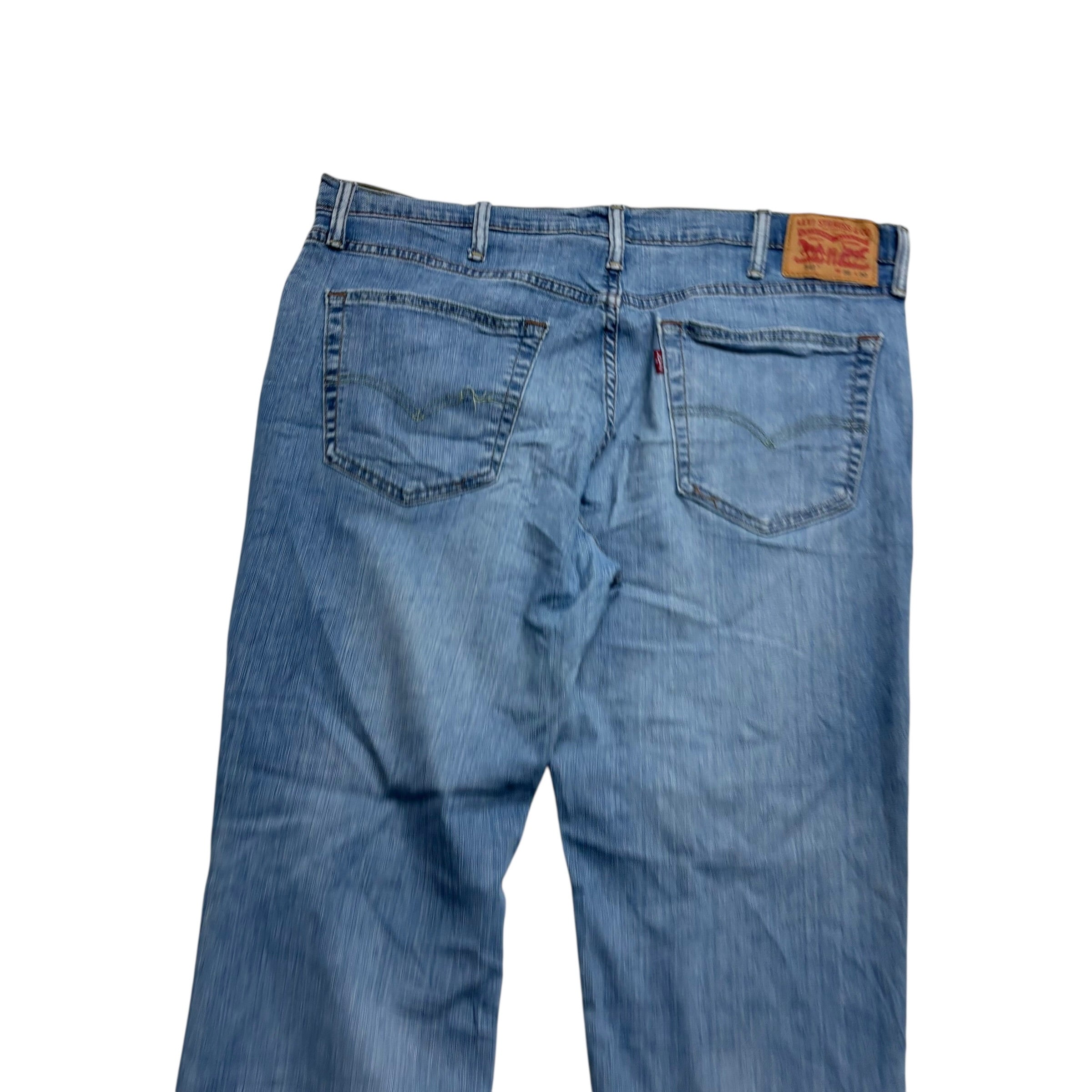 Levis 541 Jeans W38 L30 Mens Mid Blue Athletic Tapered Fit Stretch Denim (E)