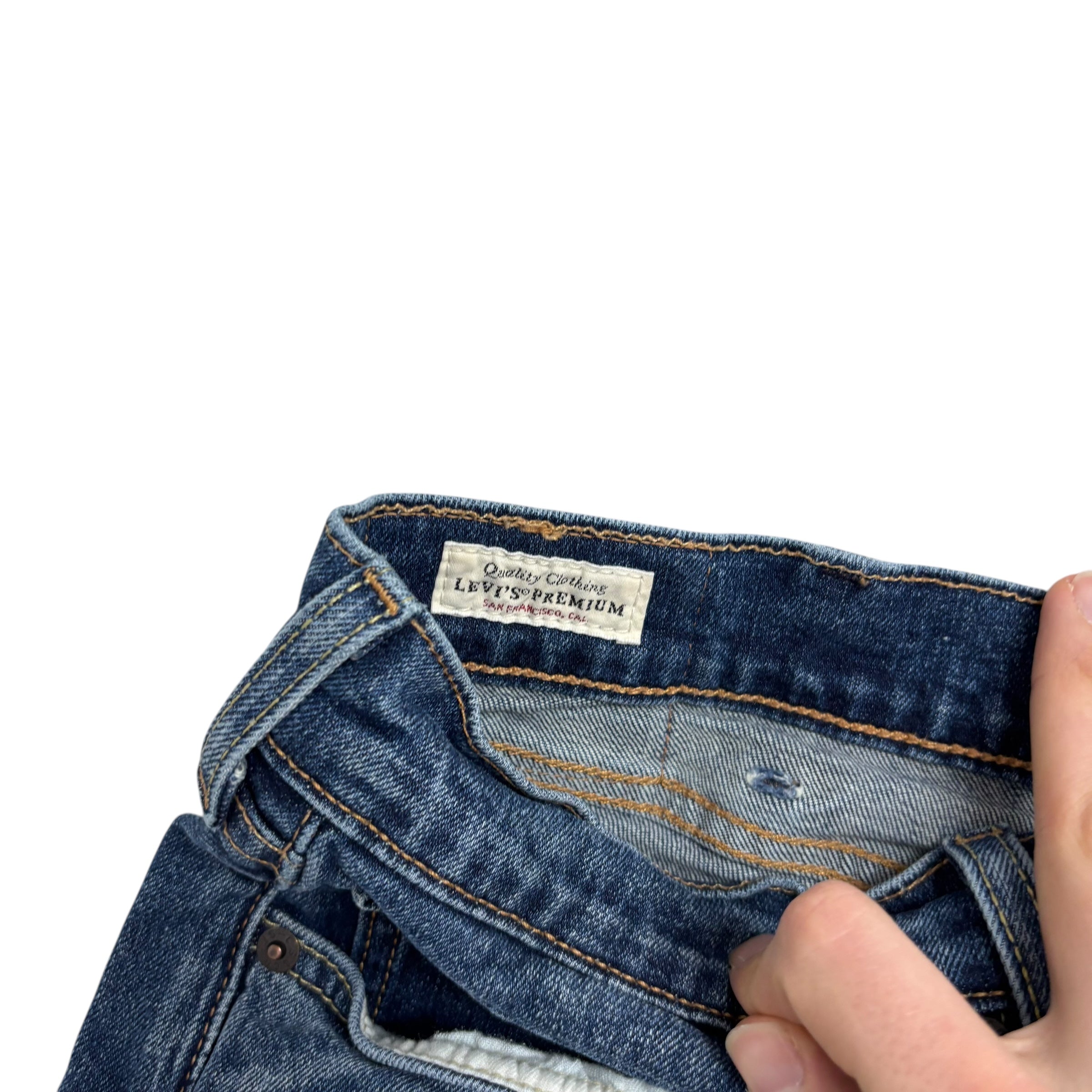 Levis 505 Jeans W38 L29 Mens Mid Blue Regular Straight Fit Premium Stretch Denim
