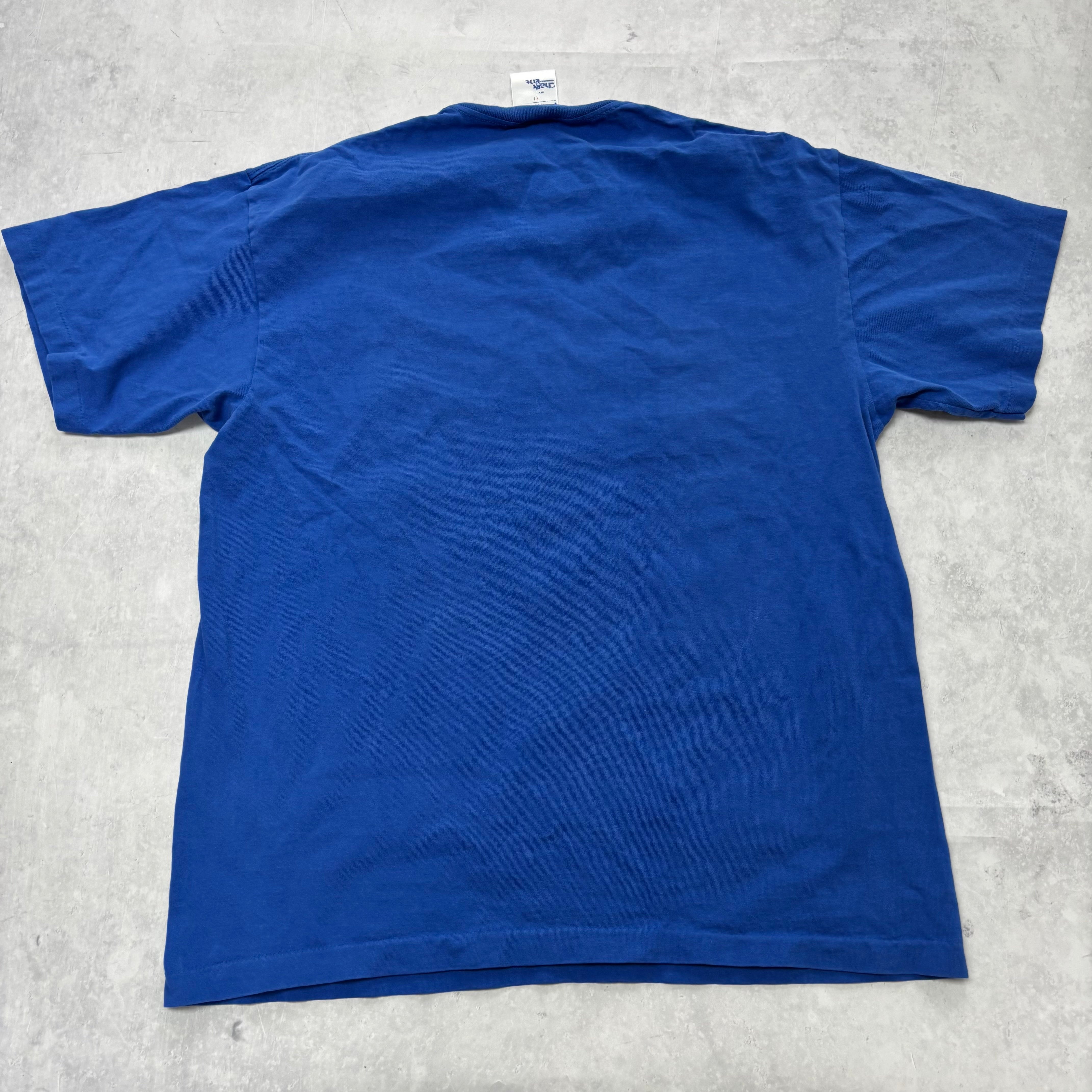 Vintage T Shirt Mens XL Blue Single Stitch Graphic Print 90s Chicago Cubs MLB (E)