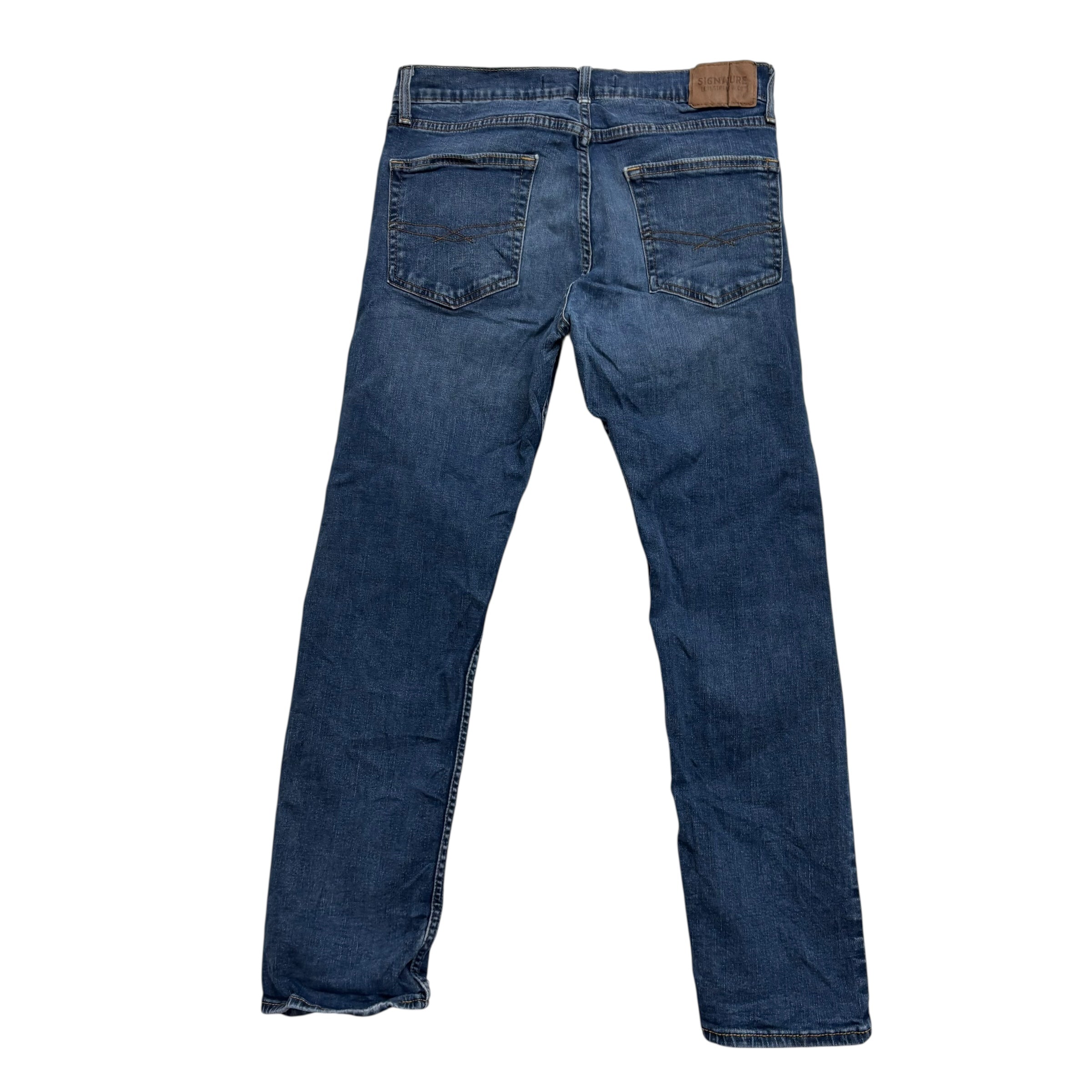 Levis Signature Jeans W30 L29 Mens Mid Blue Slim Straight Fit Stretch (E)