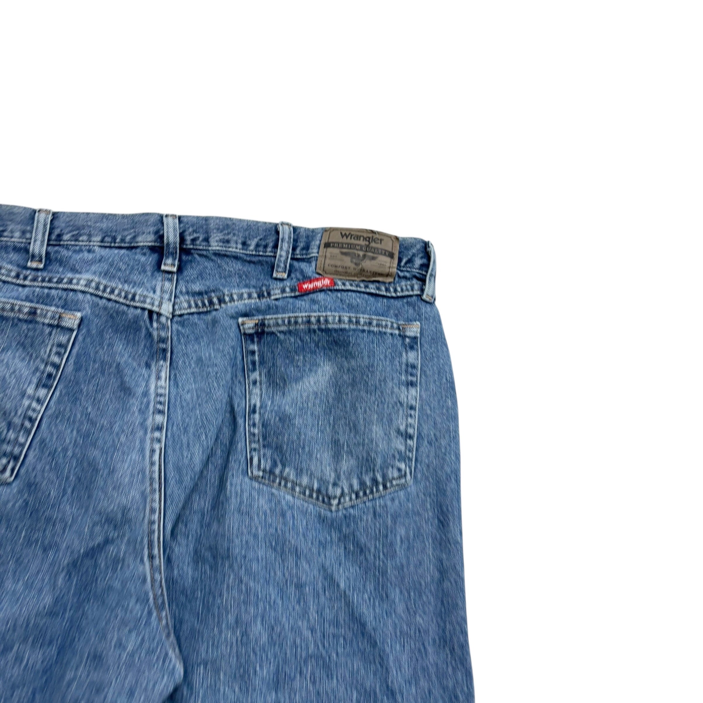 Wrangler Jeans W40 L32 Mens Mid Blue Relaxed Straight Fit Denim