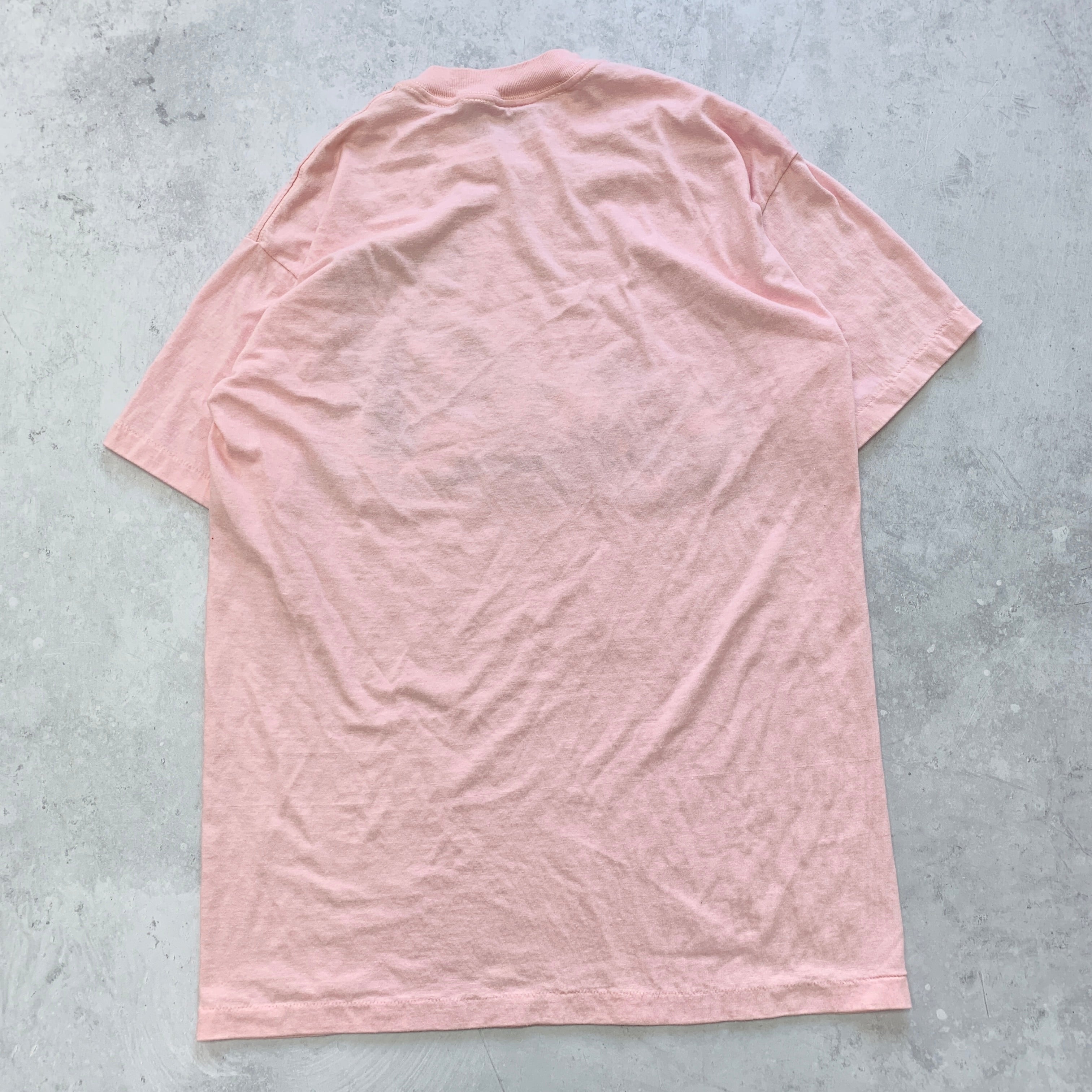 Vintage T Shirt Mens Medium Pink Single Stitch Graphic Print 90s Tiger Nature