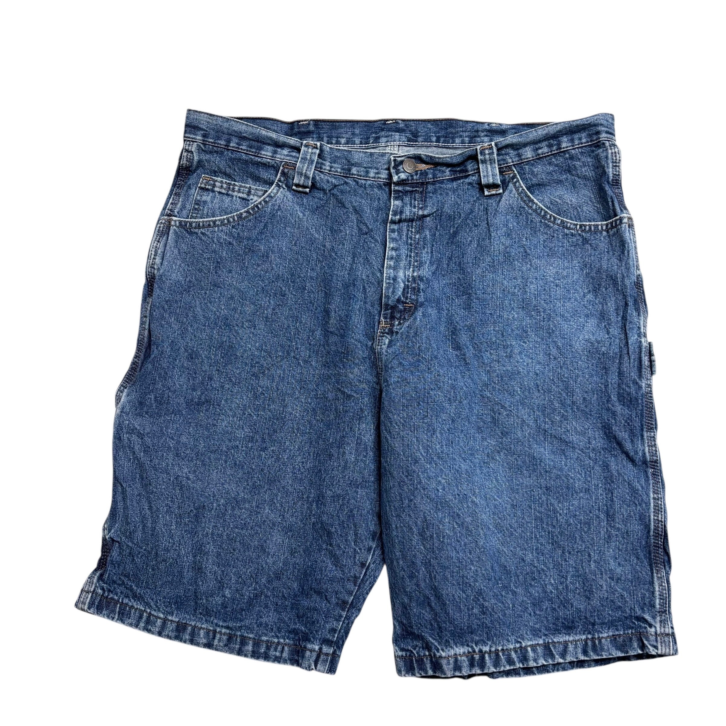 Wrangler Baggy Jorts W38 Mens Mid Blue Carpenter Denim Shorts Relaxed Fit (E)