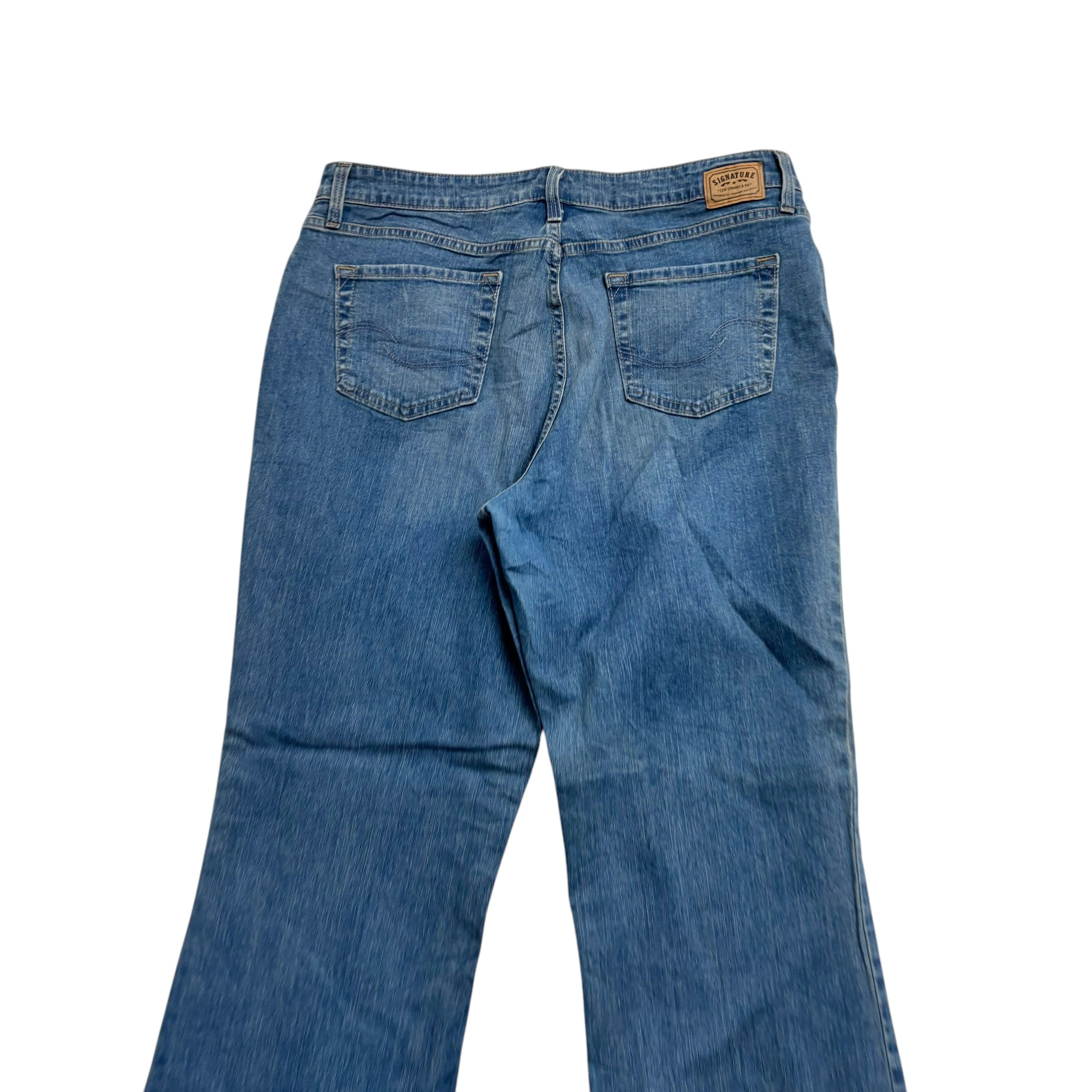 Levis Signature Jeans W36 L30 Womens Bootcut Fit Mid Blue Stretch Denim (E)