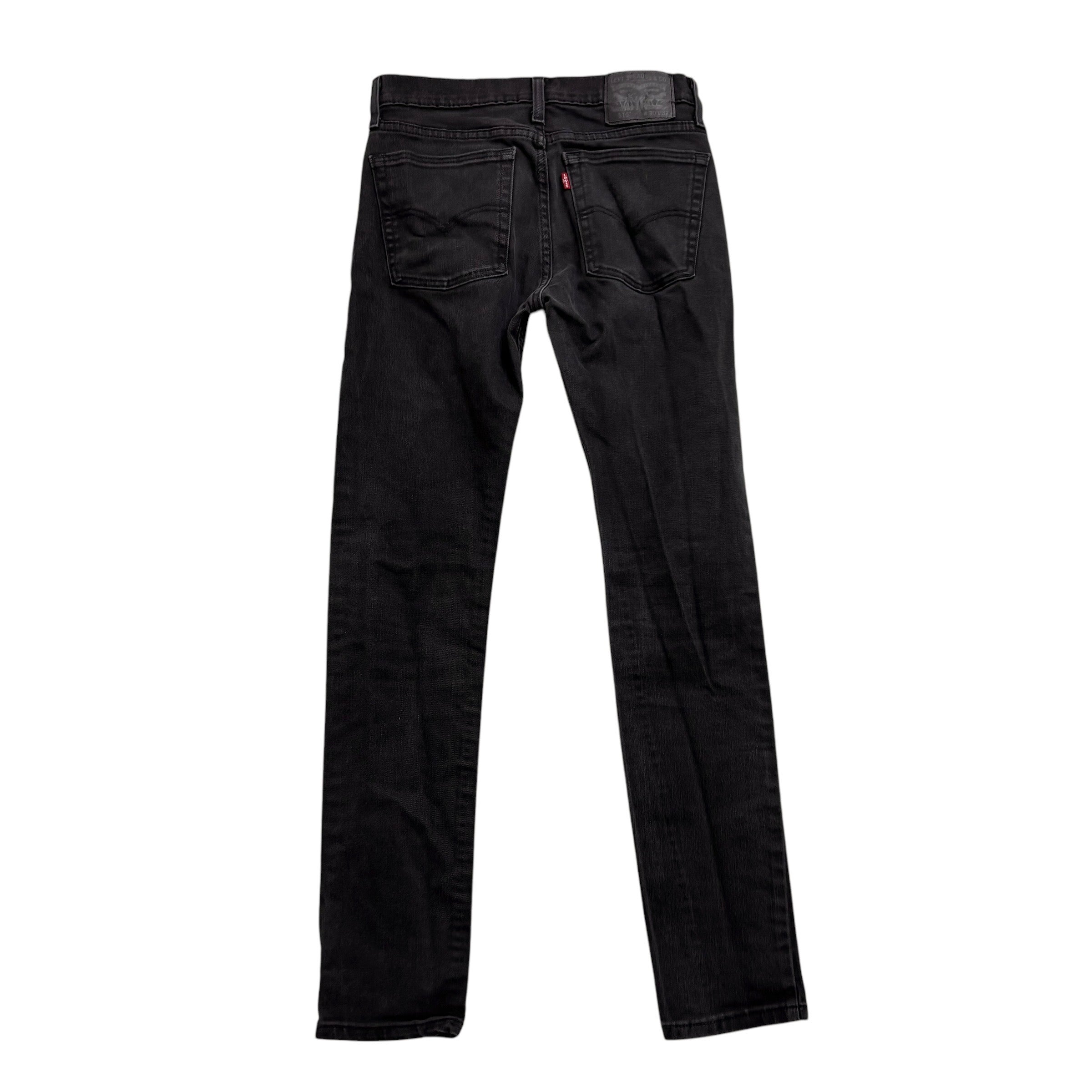 Levis 510 Jeans W30 L32 Mens Black Skinny Fit Stretch Denim