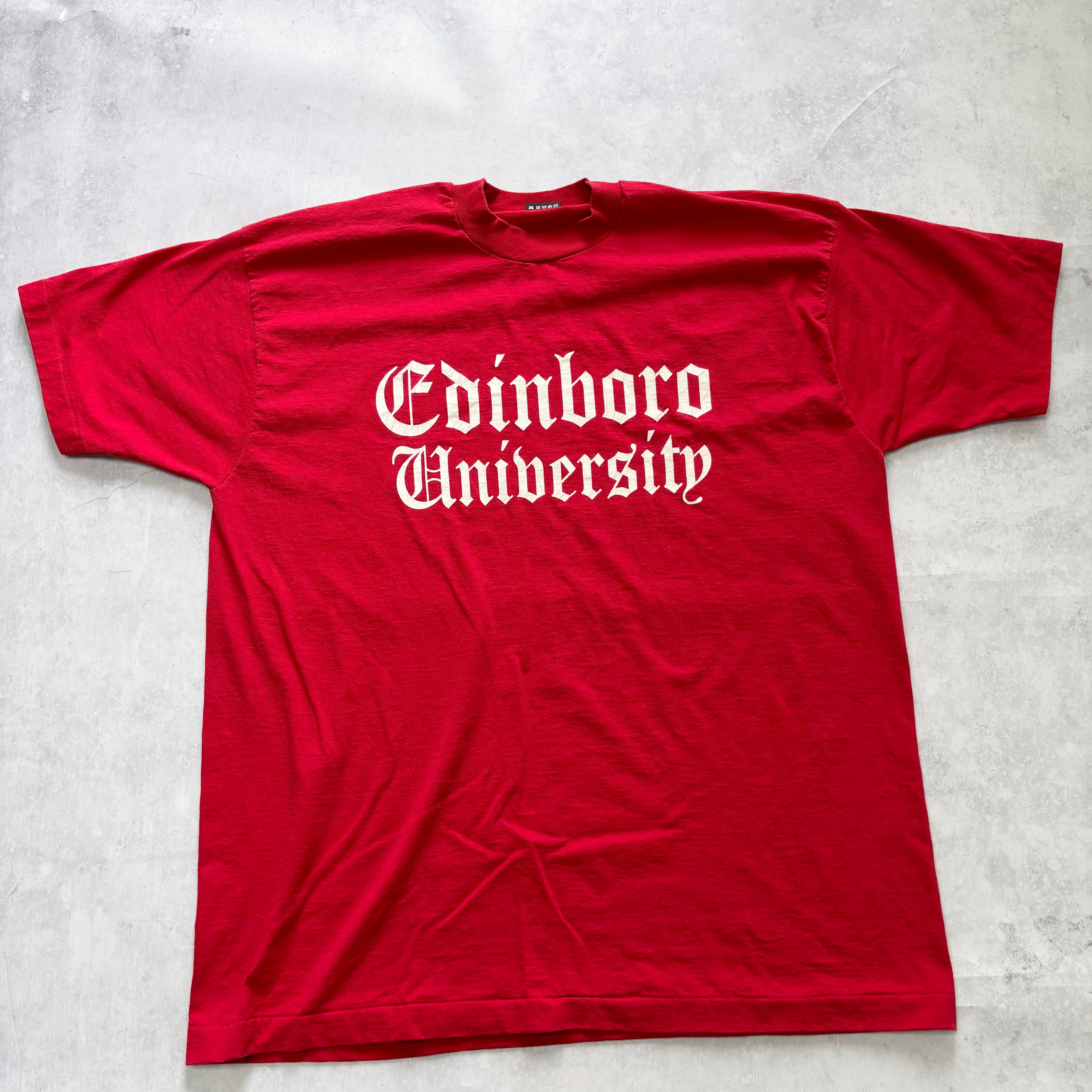 Vintage T Shirt Mens XXL Red Single Stitch Graphic Print 90s USA College (E)