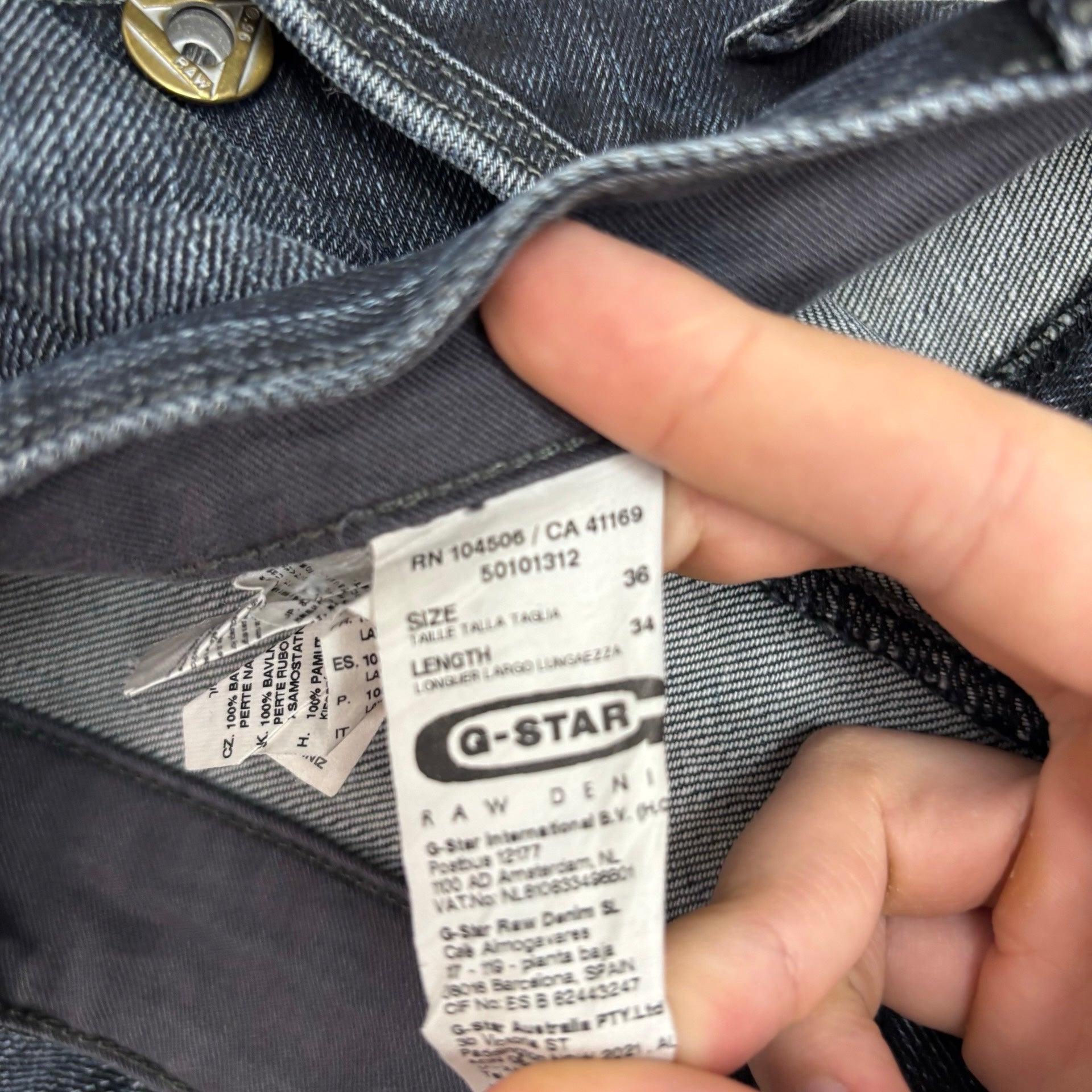 G Star Scuba Tapered Jeans W36 L33 Mens Dark Blue Vintage Denim 5620 (E)