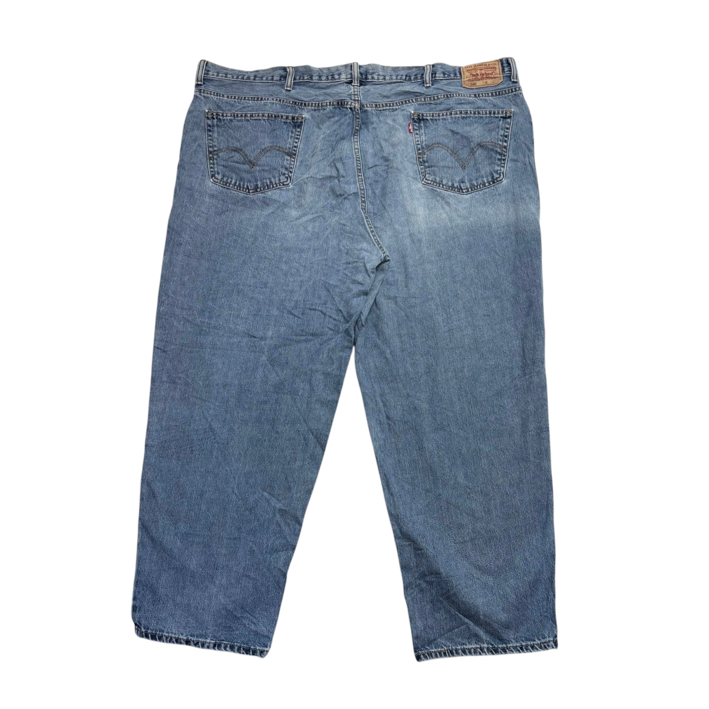 Levis 560 Jeans W50 L30 Mens Light Blue Baggy Relaxed Comfort Fit Vintage Denim