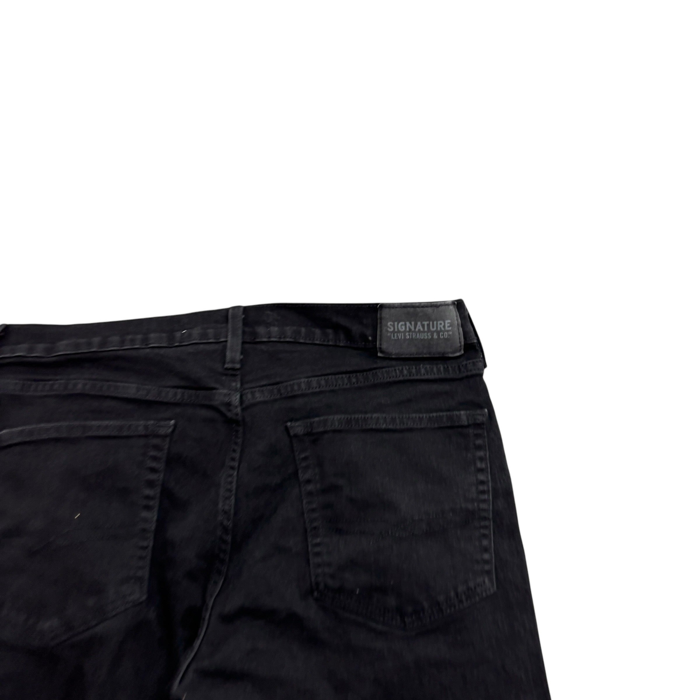 Levis Signature Jeans W34 L32 Mens Black Slim Fit Stretch Denim (E)