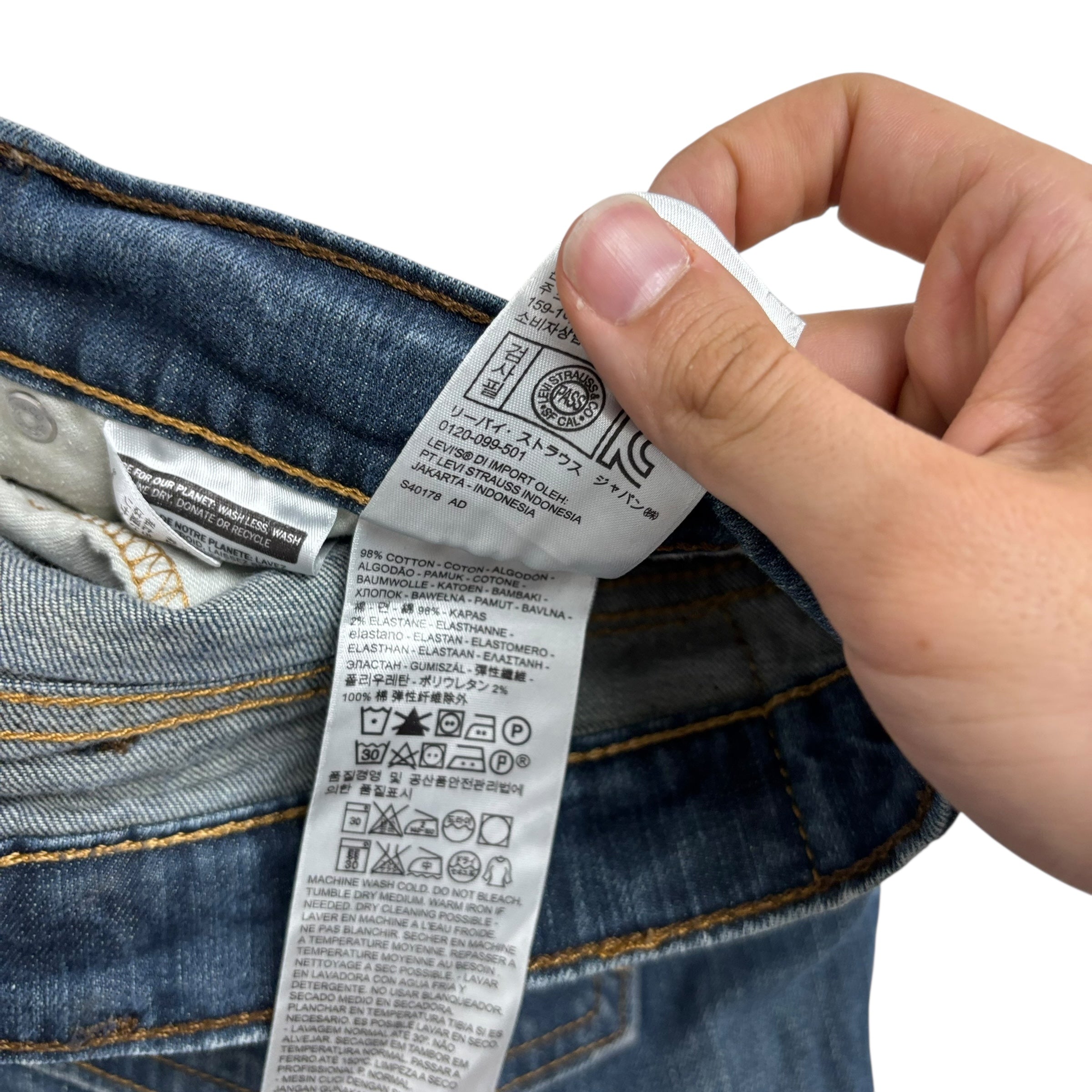 Levis 541 Jeans W50 L28 Mens Dark Blue Athletic Tapered Fit Stretch Denim (F)