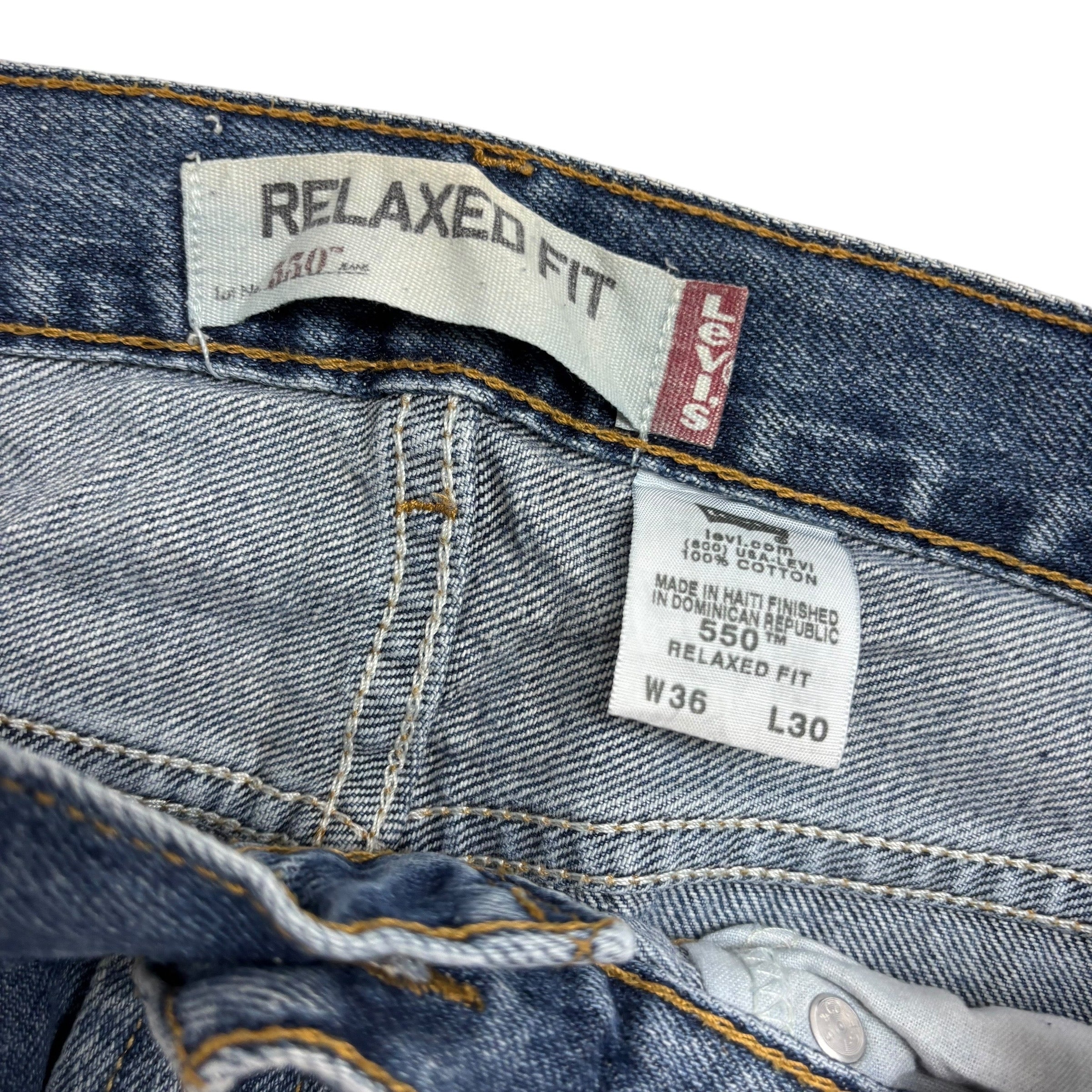 Levis 550 Jeans W36 L30 Mens Mid Blue Baggy Relaxed Straight Vintage Denim (E)