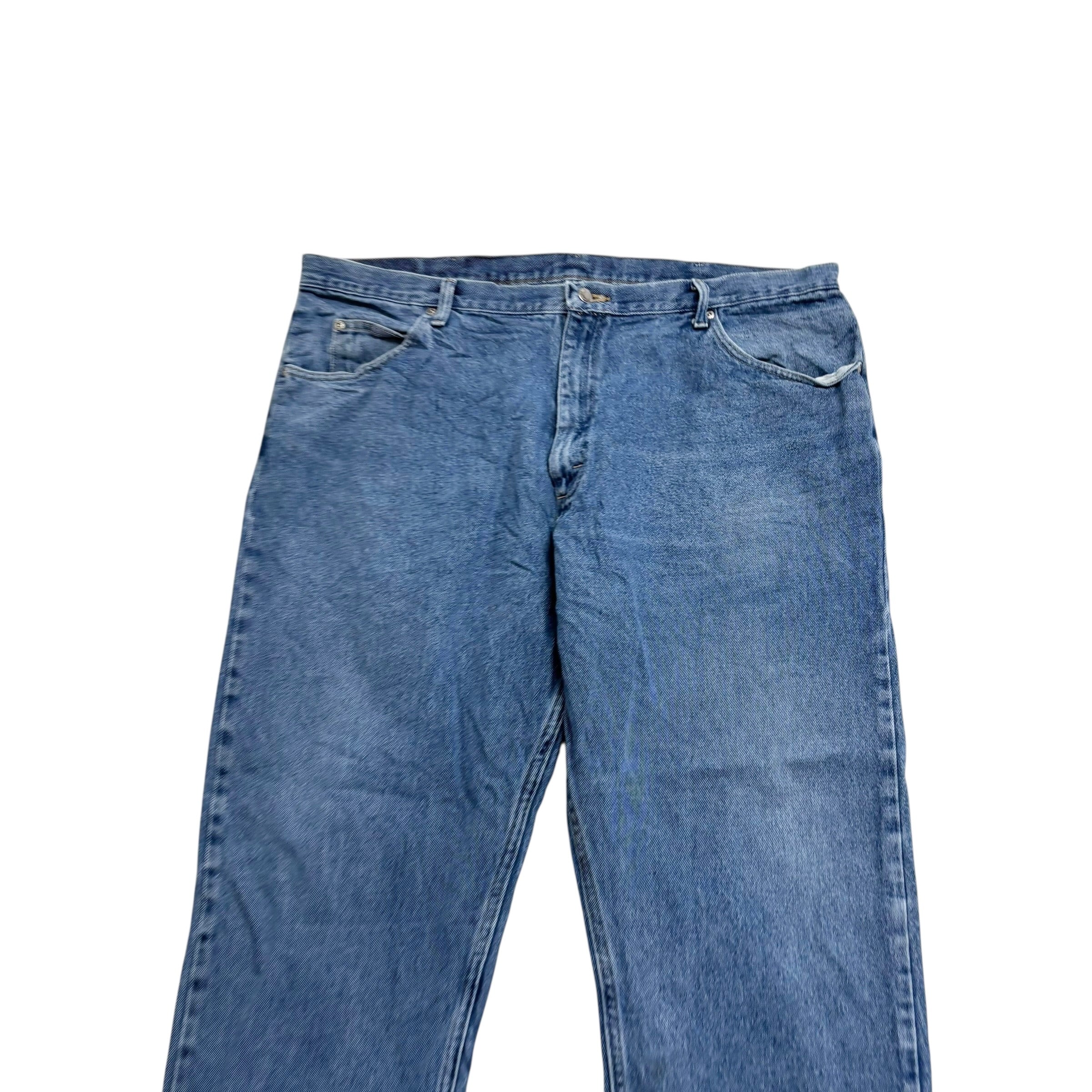 Wrangler Jeans W42 L30 Mens Mid Blue Relaxed Straight Fit Denim (E)