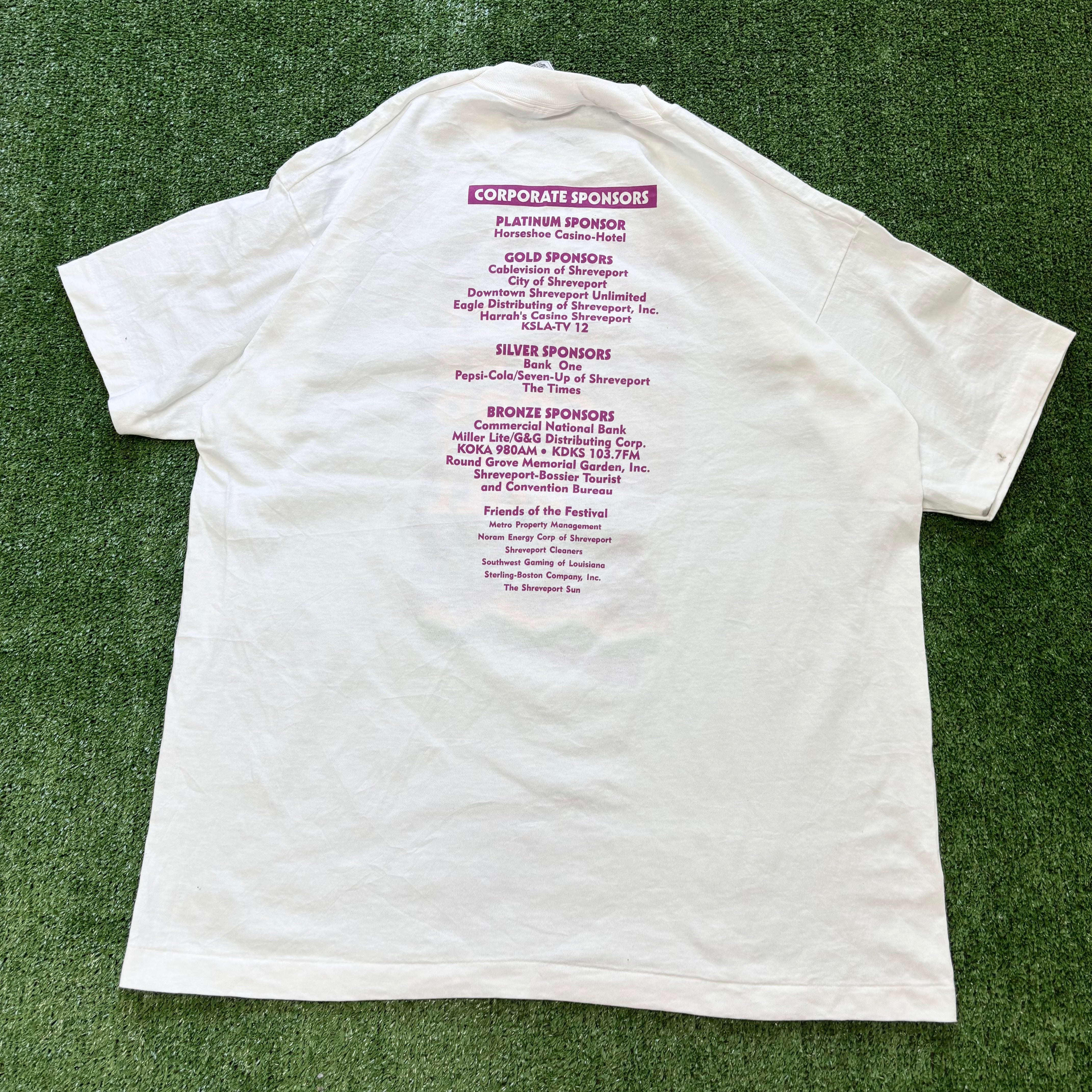 Vintage T Shirt Mens XL White Single Stitch Graphic Print 90s USA