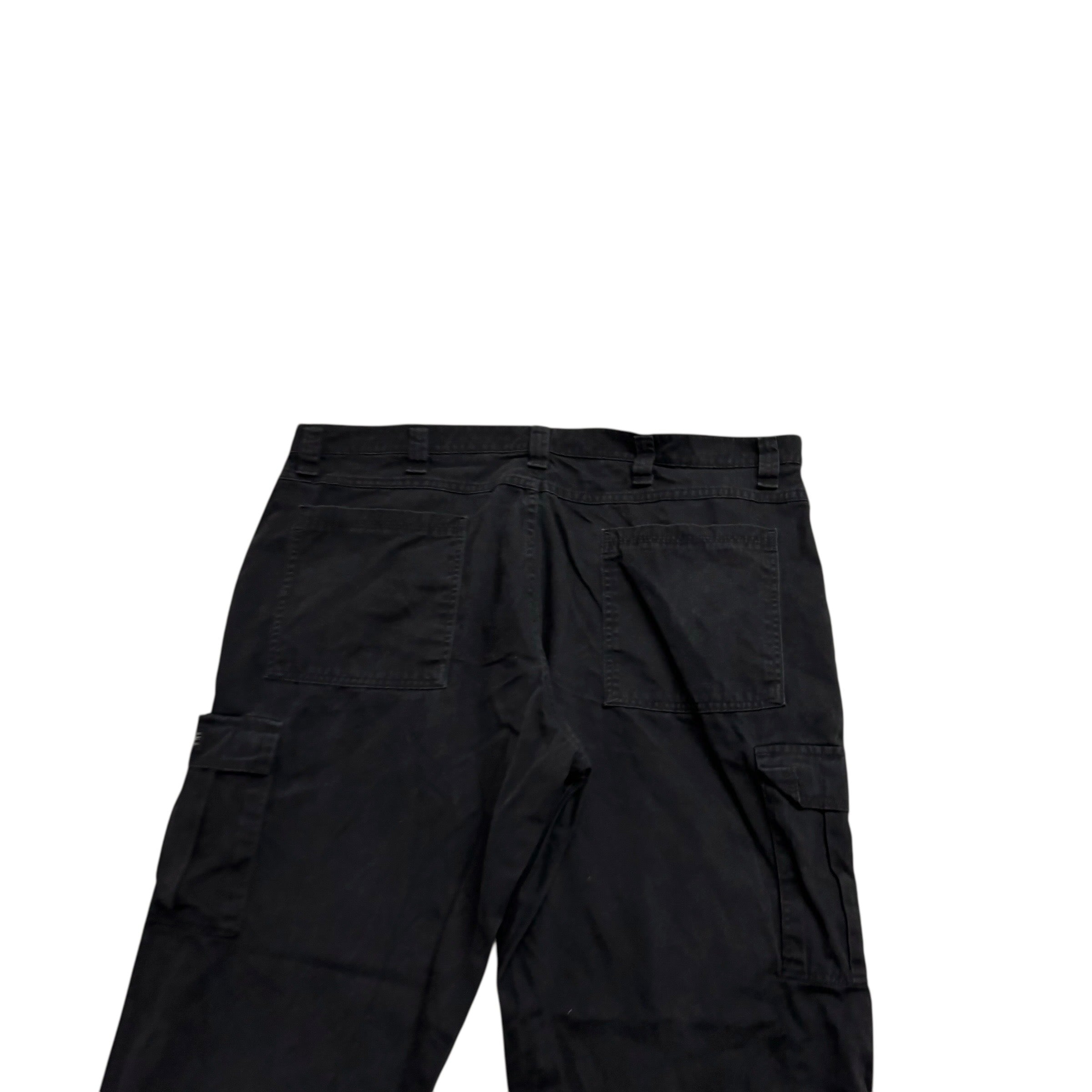Wrangler Cargo Pants W42 L30 Mens Black Relaxed Straight Fit Trousers