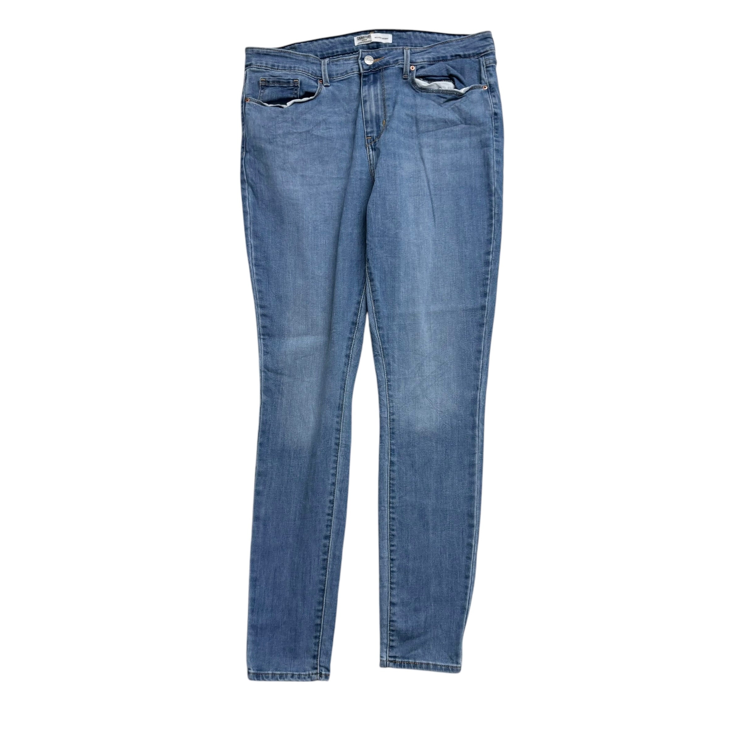Levis Signature Jeans W33 L32 Womens Skinny Fit Light Blue Stretch Denim (E)