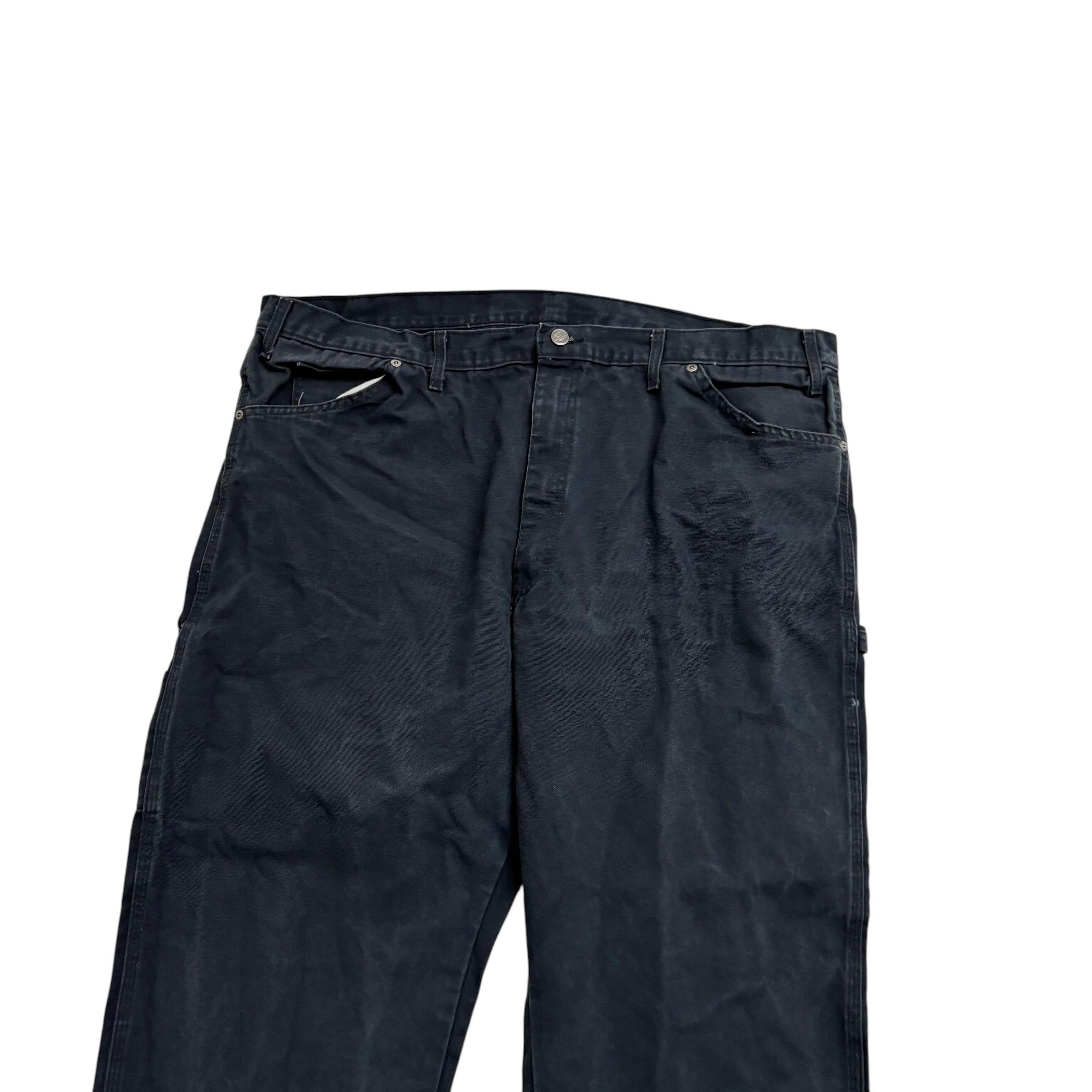 Dickies Carpenter Pants W44 L32 Mens Black Relaxed Straight Trousers Jeans (E)