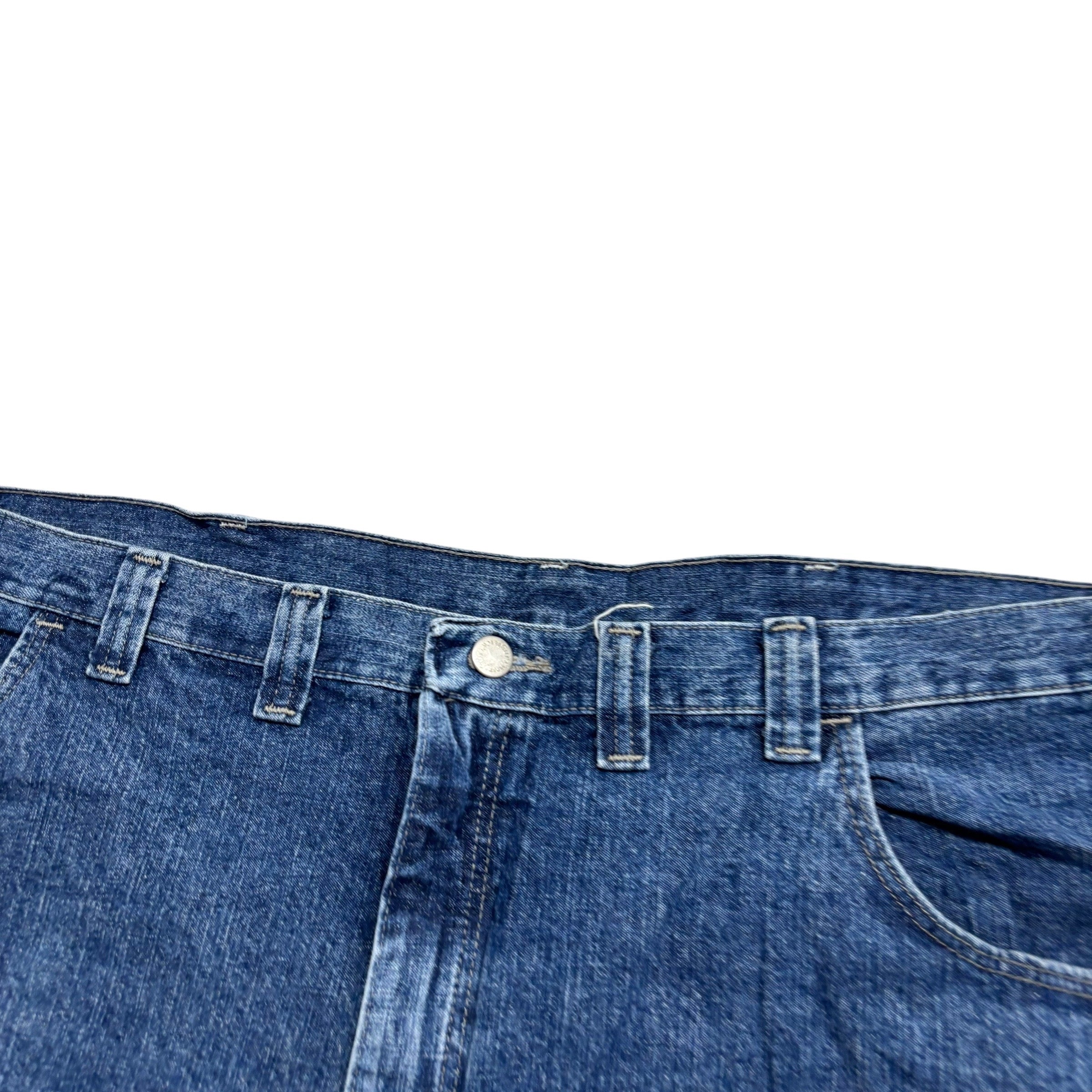 Vintage Wrangler Jorts W44 Mens Mid Blue Denim Shorts Baggy Carpenter (E)