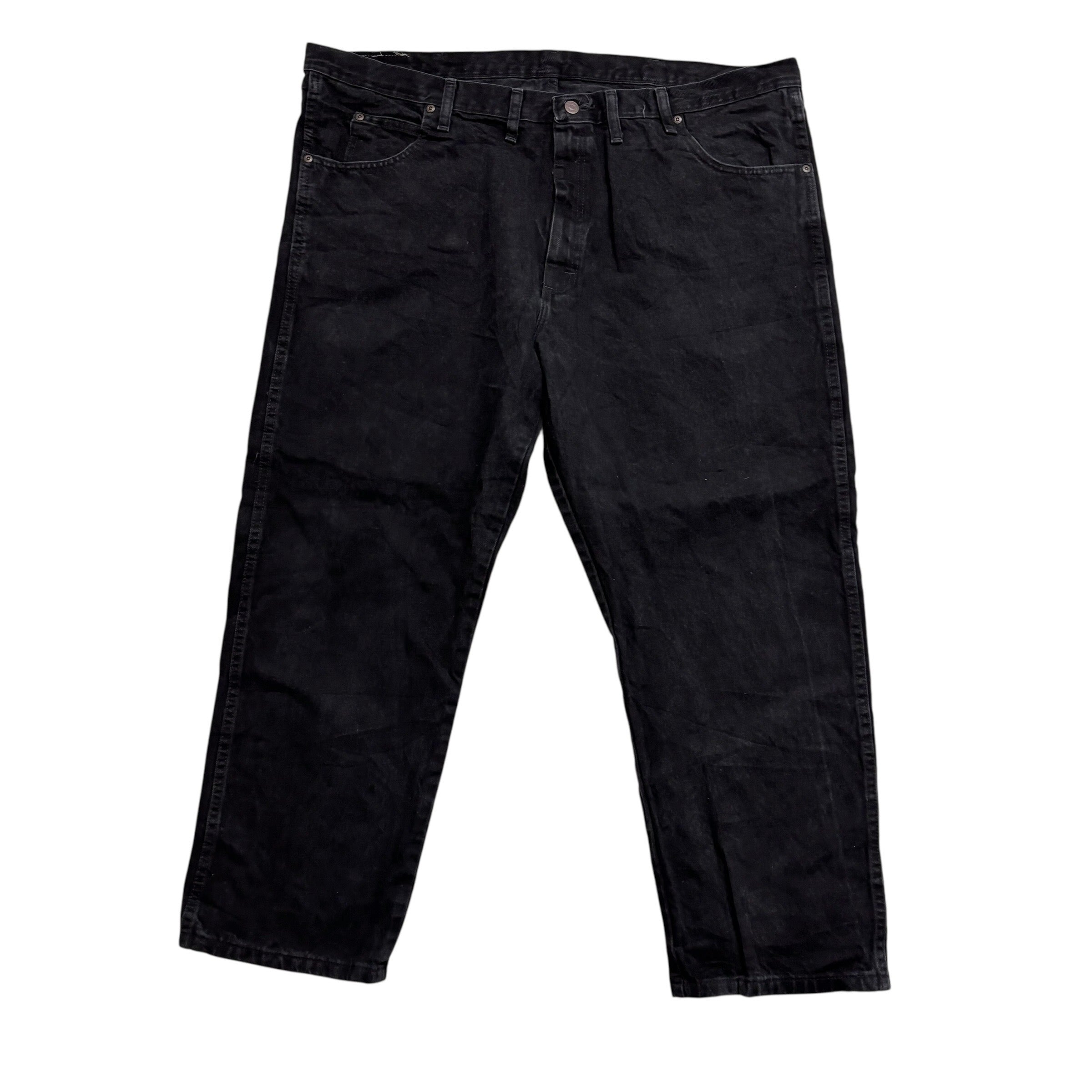 Wrangler Jeans W46 L28 Mens Black Regular Straight Fit Vintage Denim (E)