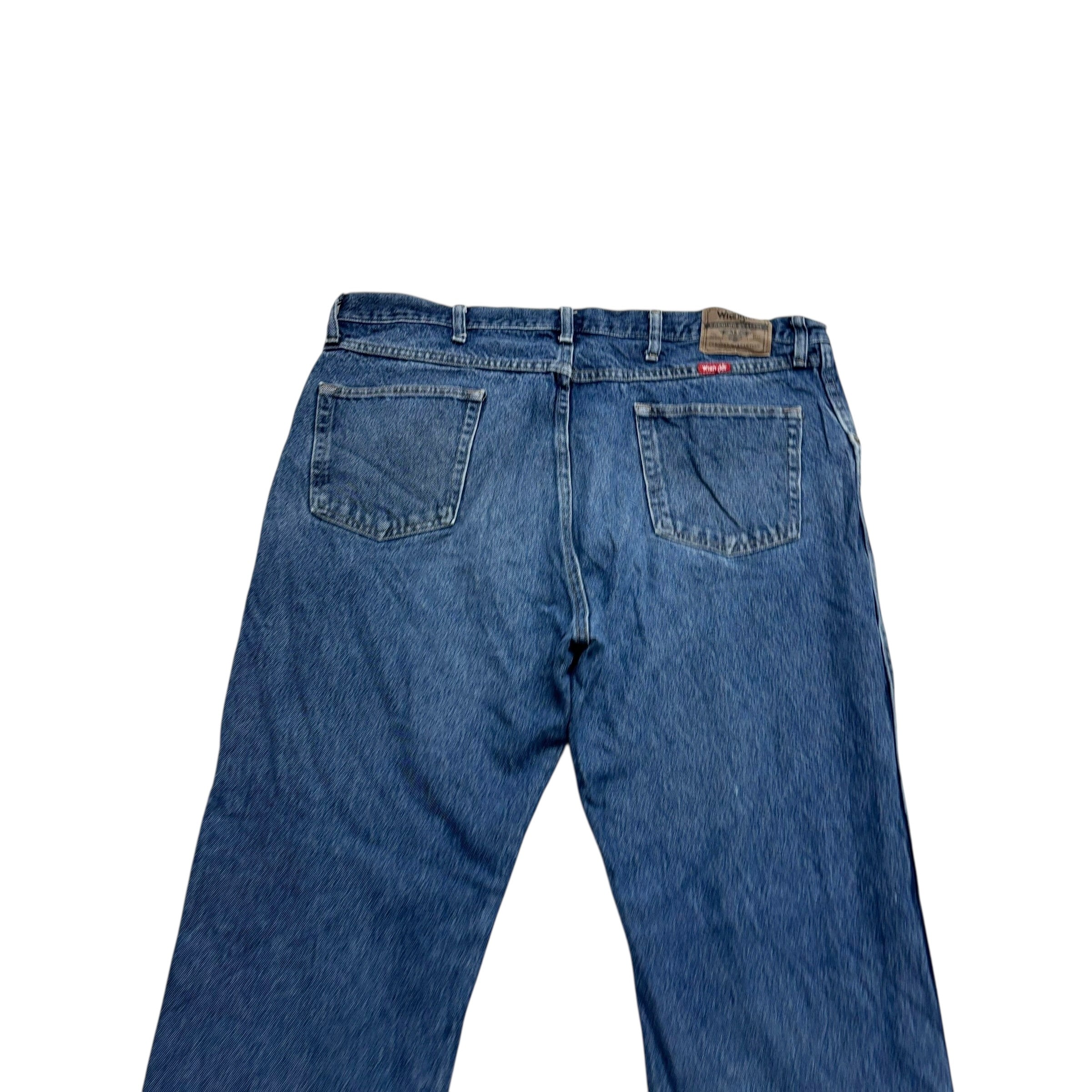 Wrangler Jeans W42 L30 Mens Mid Blue Regular Straight Fit Denim (E)