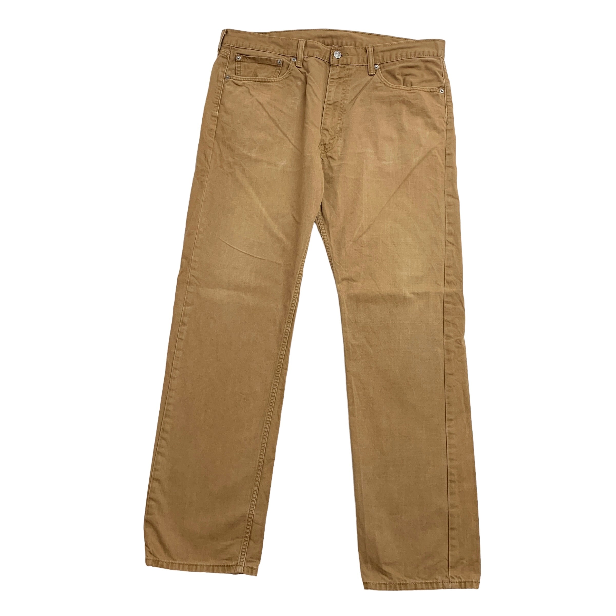 Levis 505 Trousers W38 L34 Mens Brown Regular Straight Fit Cotton Pants