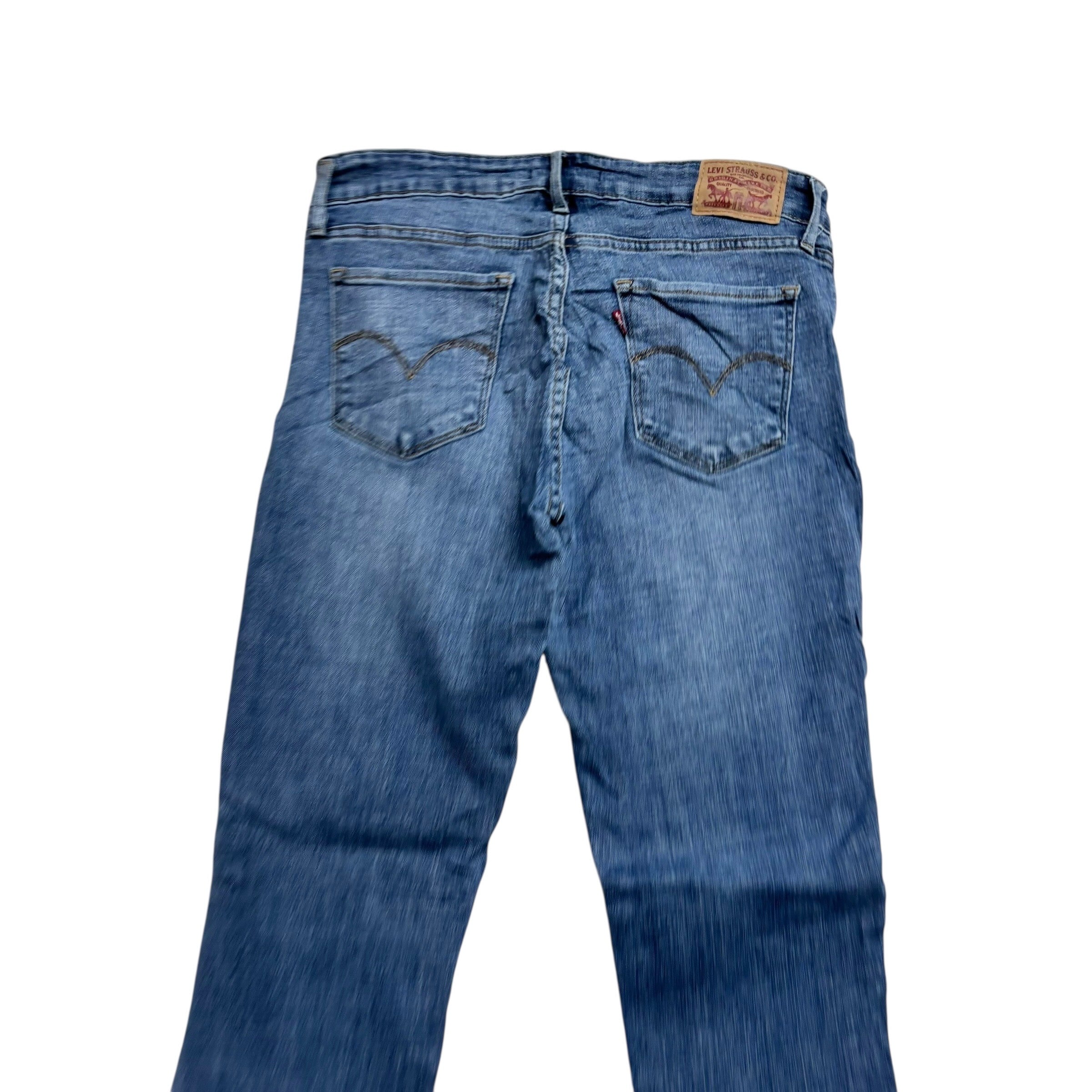 Levis 711 Jeans W29 L30 Womens Skinny Fit Mid Blue Stretch Denim (E)