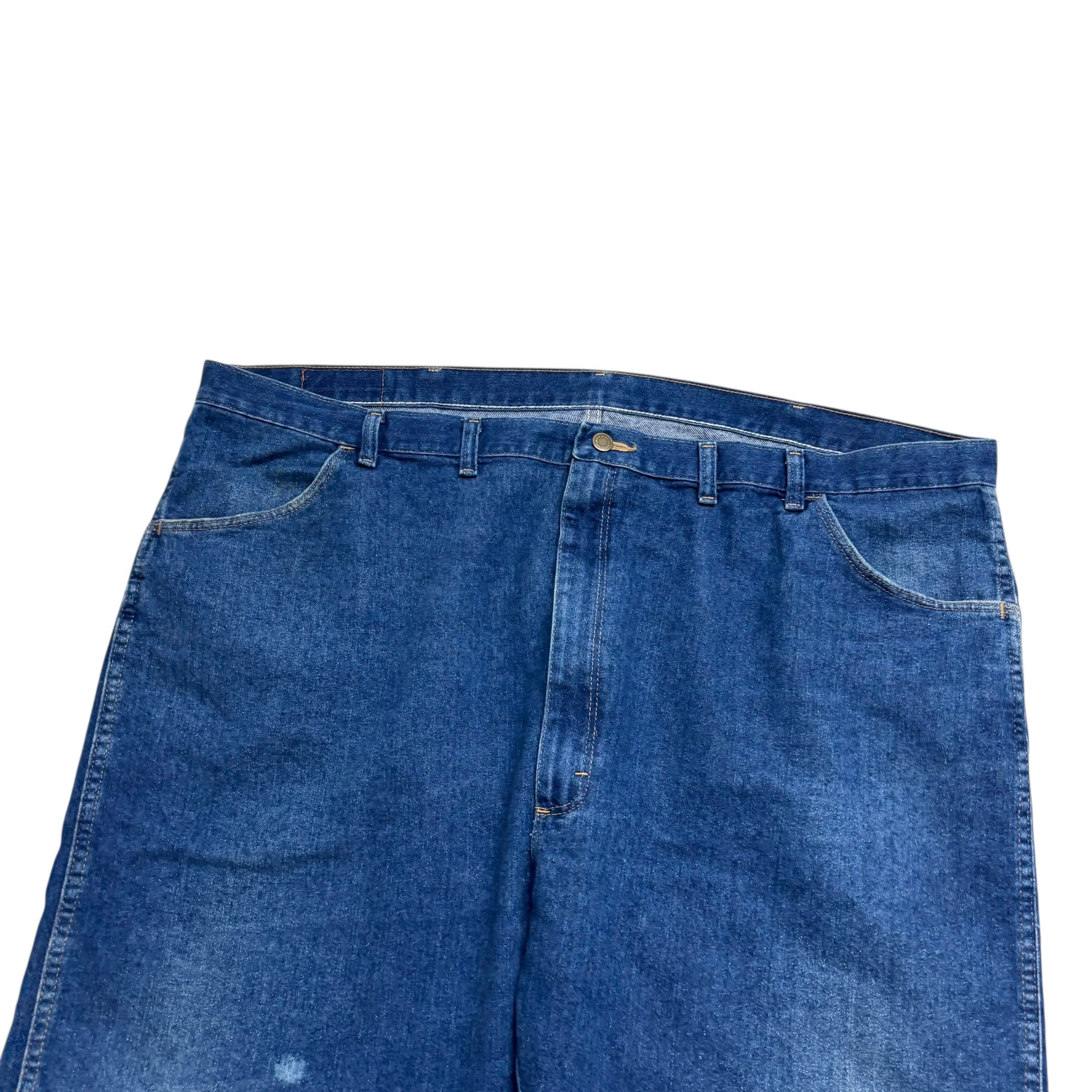 Wrangler Jeans W50 L29 Mens Dark Blue Relaxed Straight Fit Denim