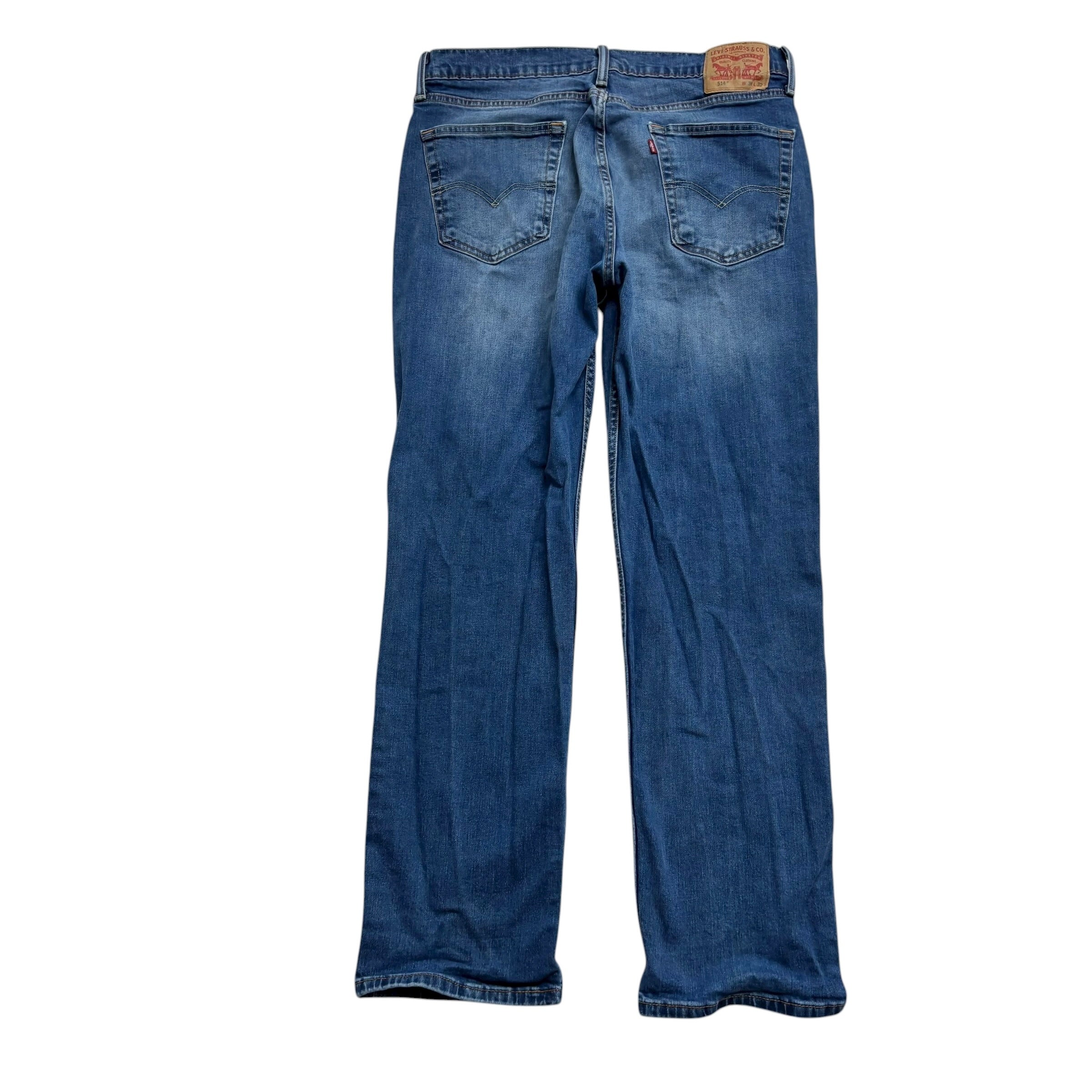 Levis 514 Jeans W36 L32 Mens Mid Blue Regular Straight Fit Stretch Denim