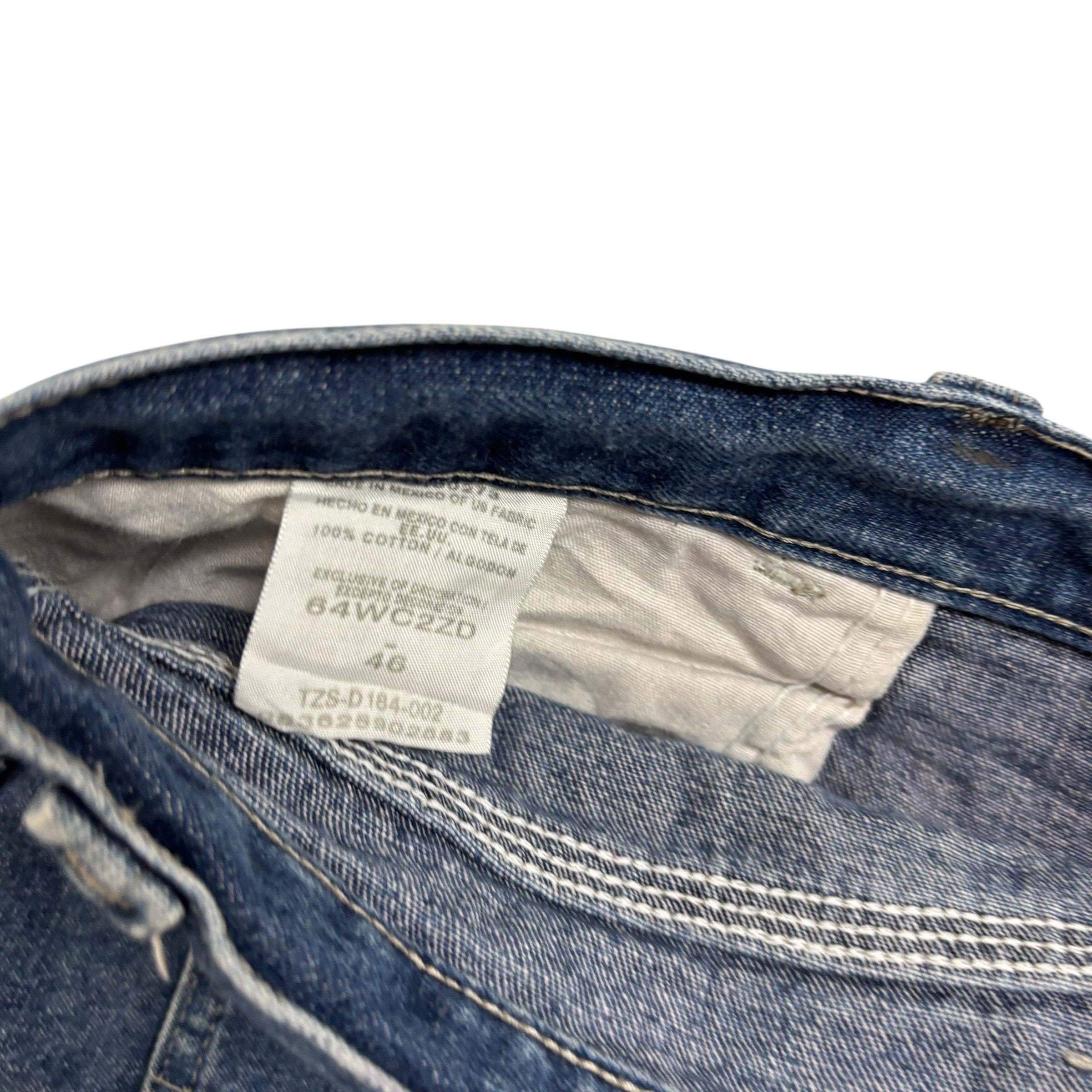 Wrangler Jorts W46 Mens Mid Blue Denim Shorts Baggy Carpenter Vintage Relaxed