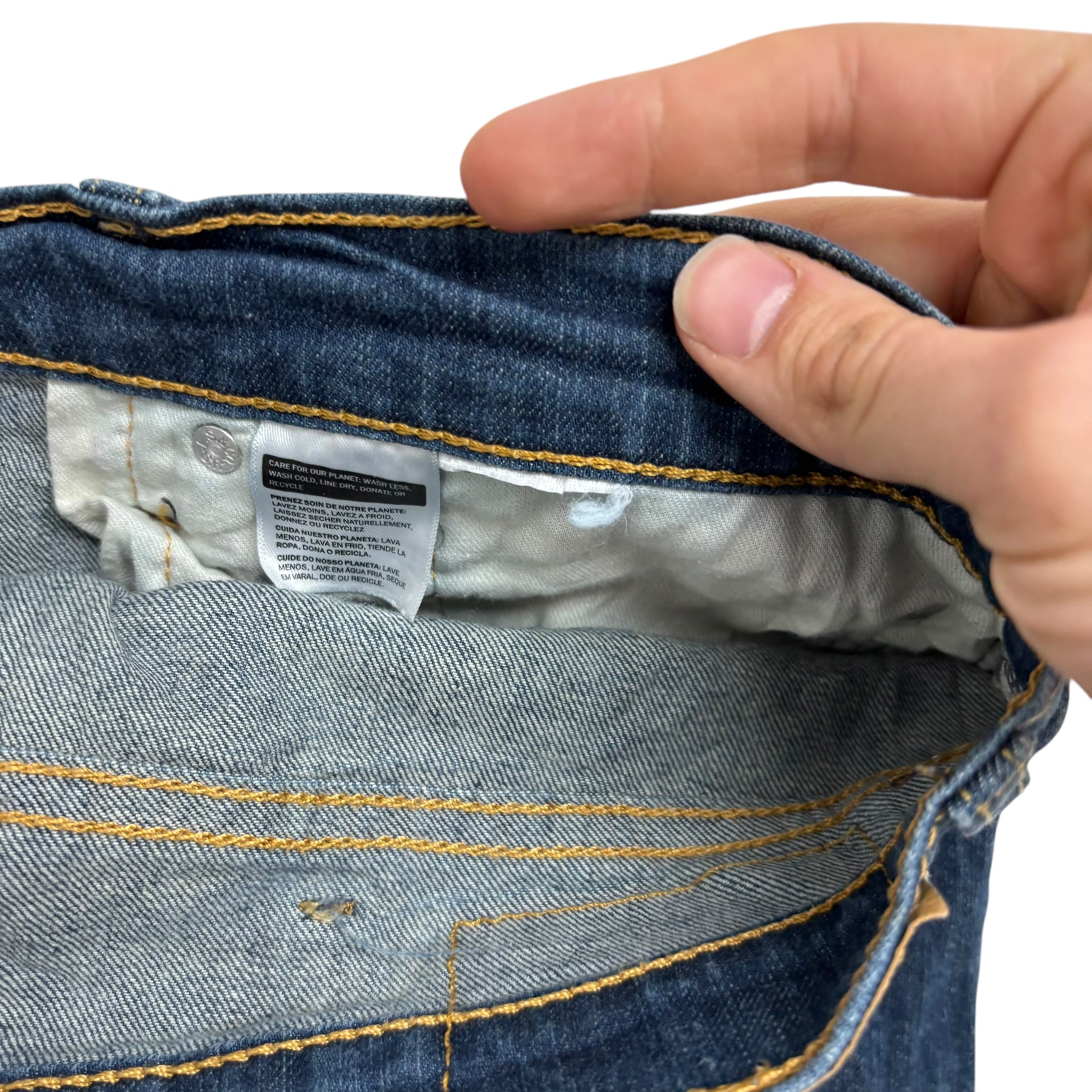 Levis 502 Jeans W38 L29 Mens Dark Blue Regular Tapered Fit Stretch Denim (E)