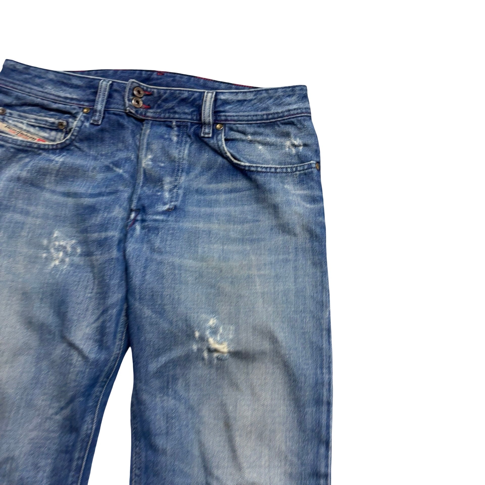 Diesel Jeans W31 L34 Mens Mid Blue Regular Straight Fit Denim