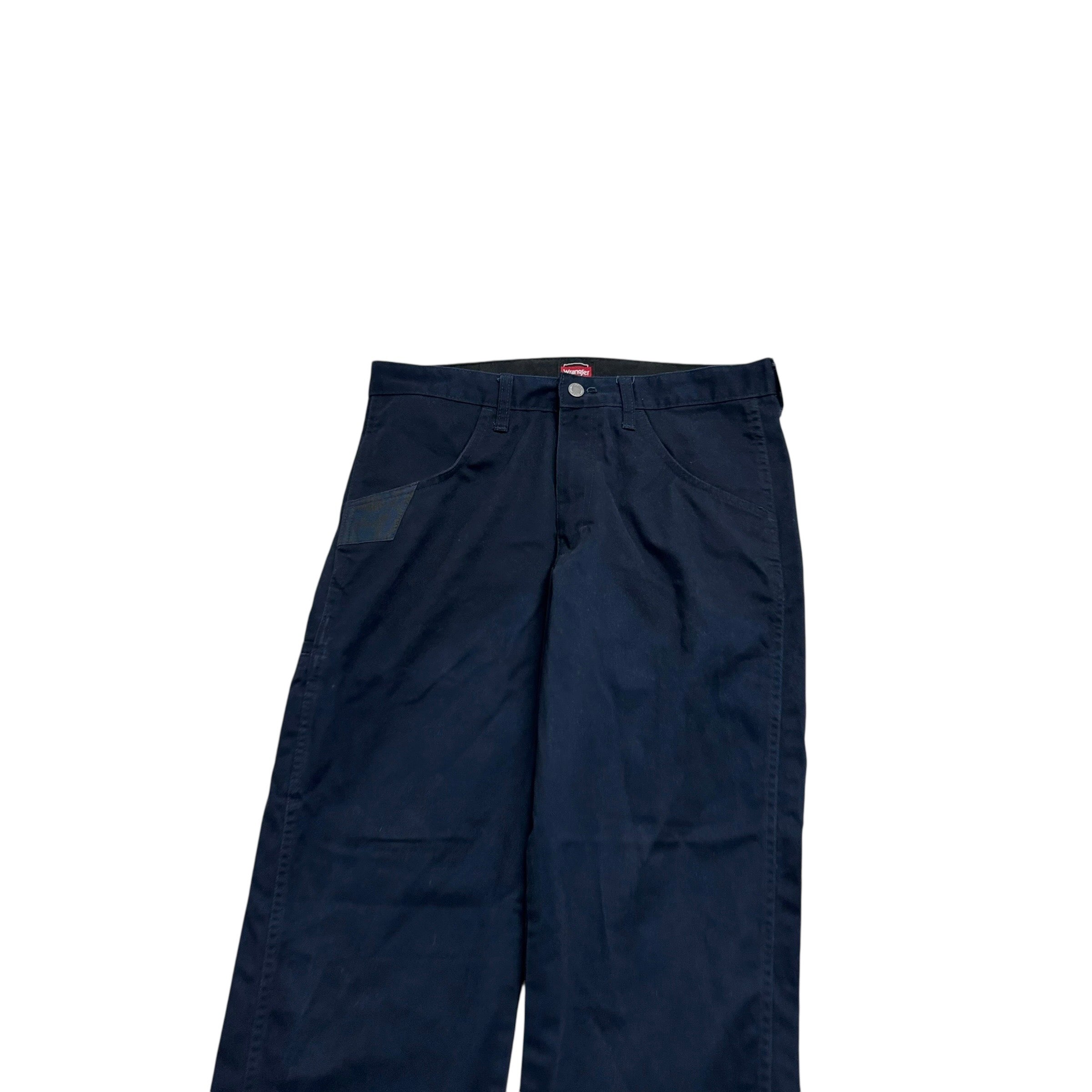 Wrangler Trousers W32 L30 Mens Navy Blue Regular Straight Fit Pants (E)