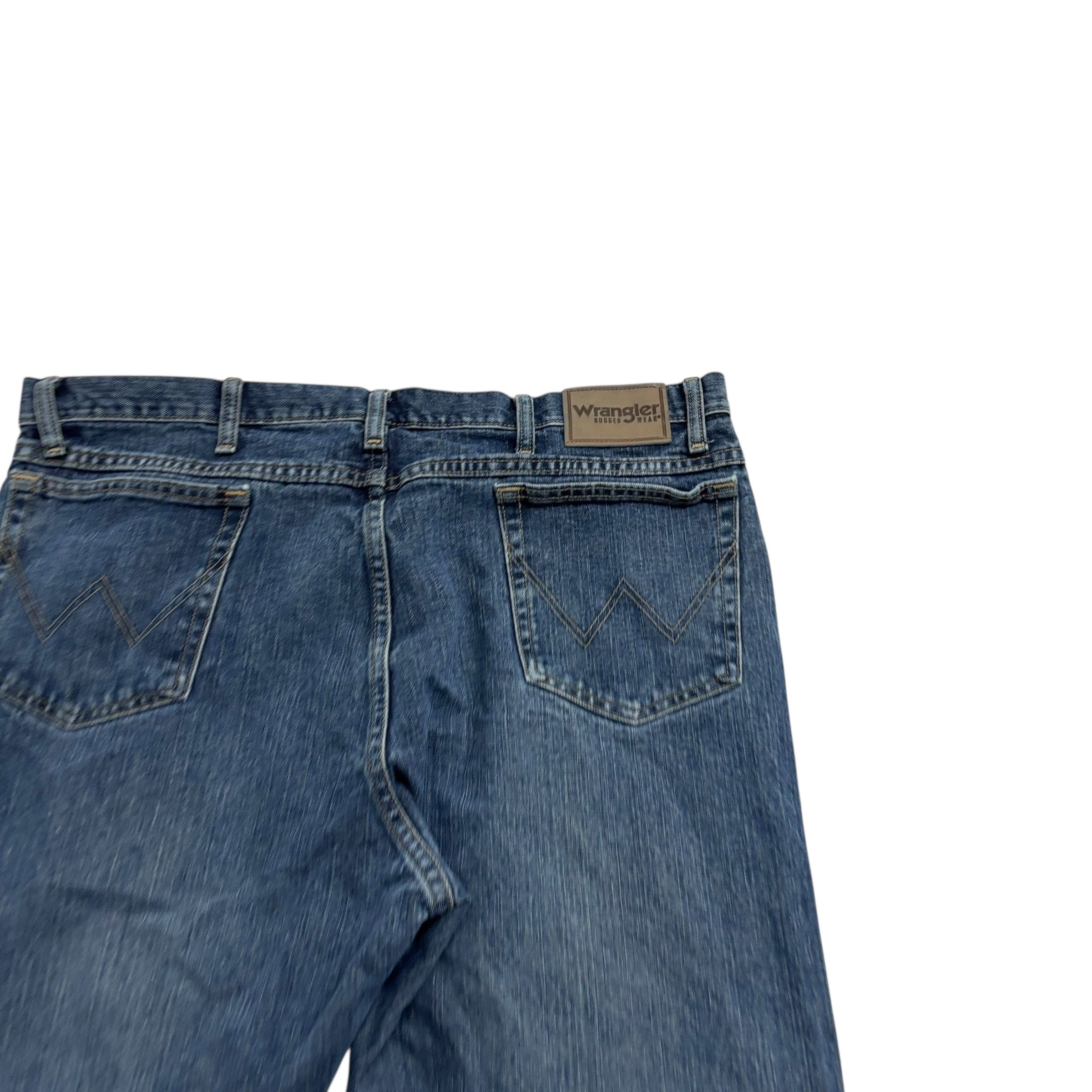 Wrangler Jeans W40 L30 Mens Mid Blue Regular Straight Fit Vintage Denim (E)