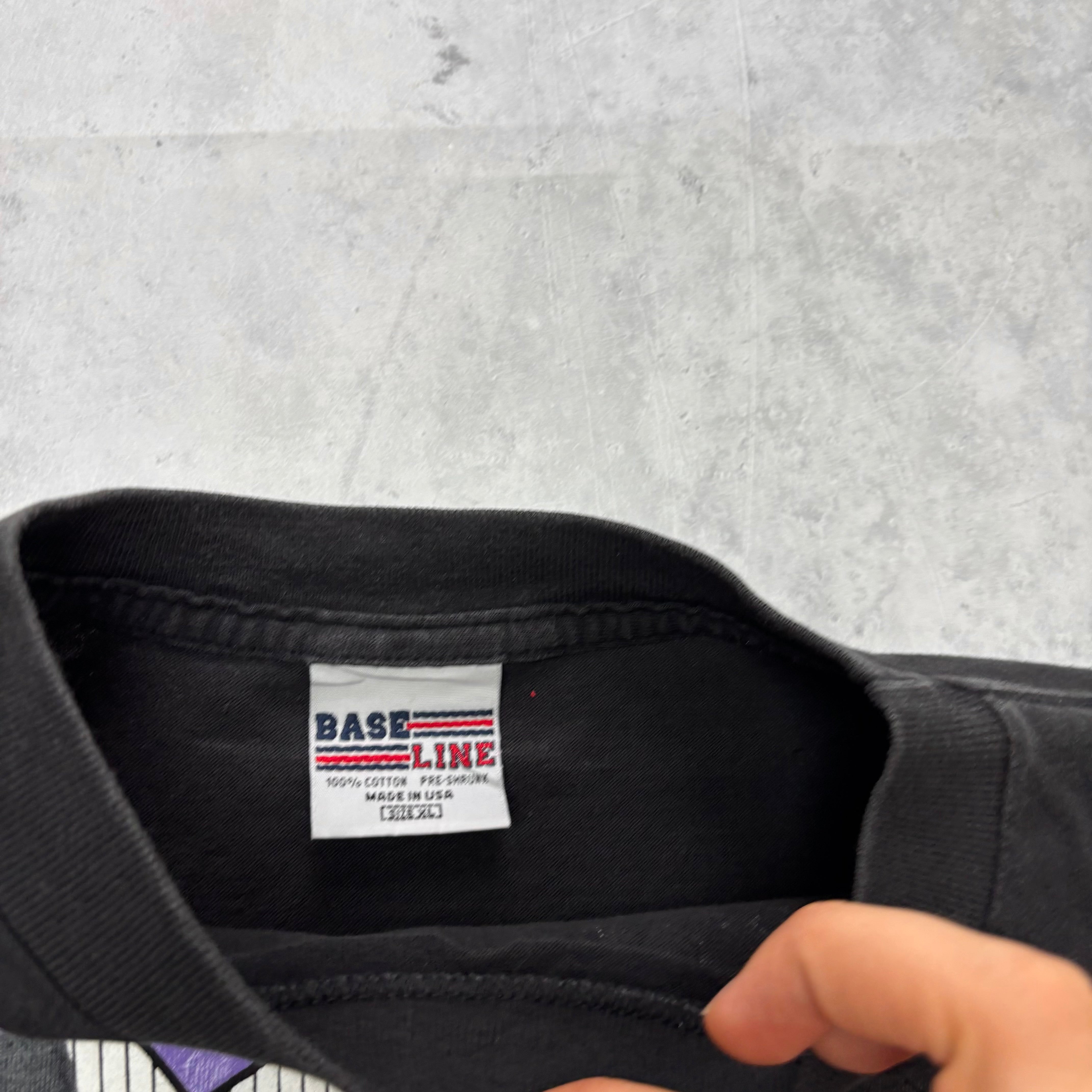 Vintage T Shirt Mens XL Black Graphic Print 90s Tuxedo (E)